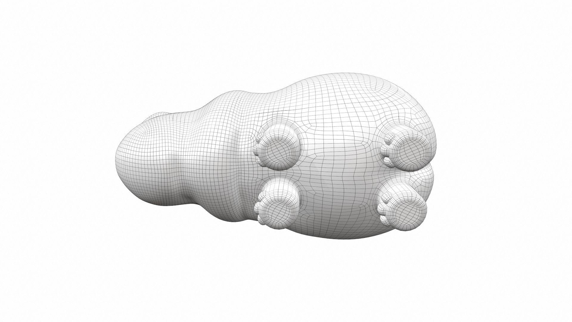 Plush toy rhino 3D model_9