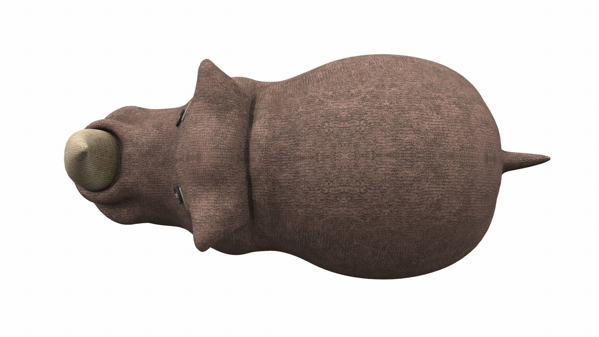 Plush toy rhino 3D model_5