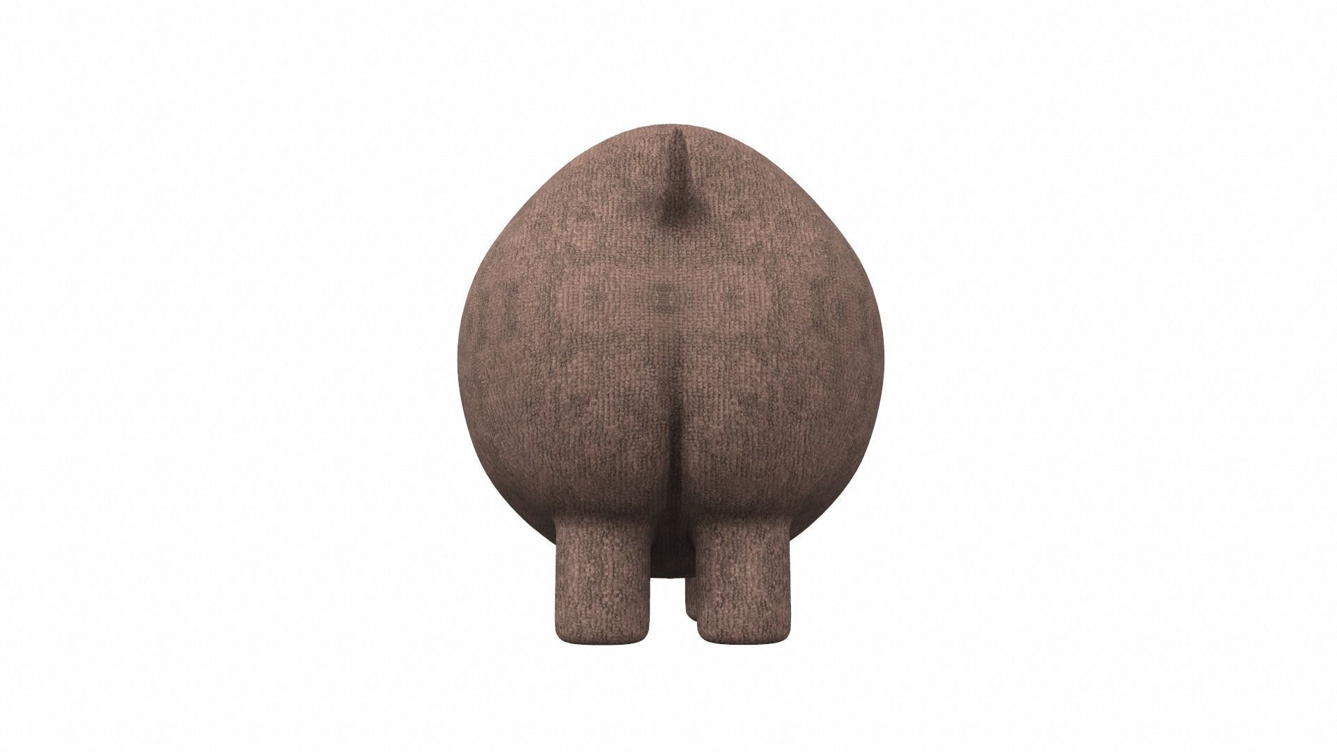 Plush toy rhino 3D model_3