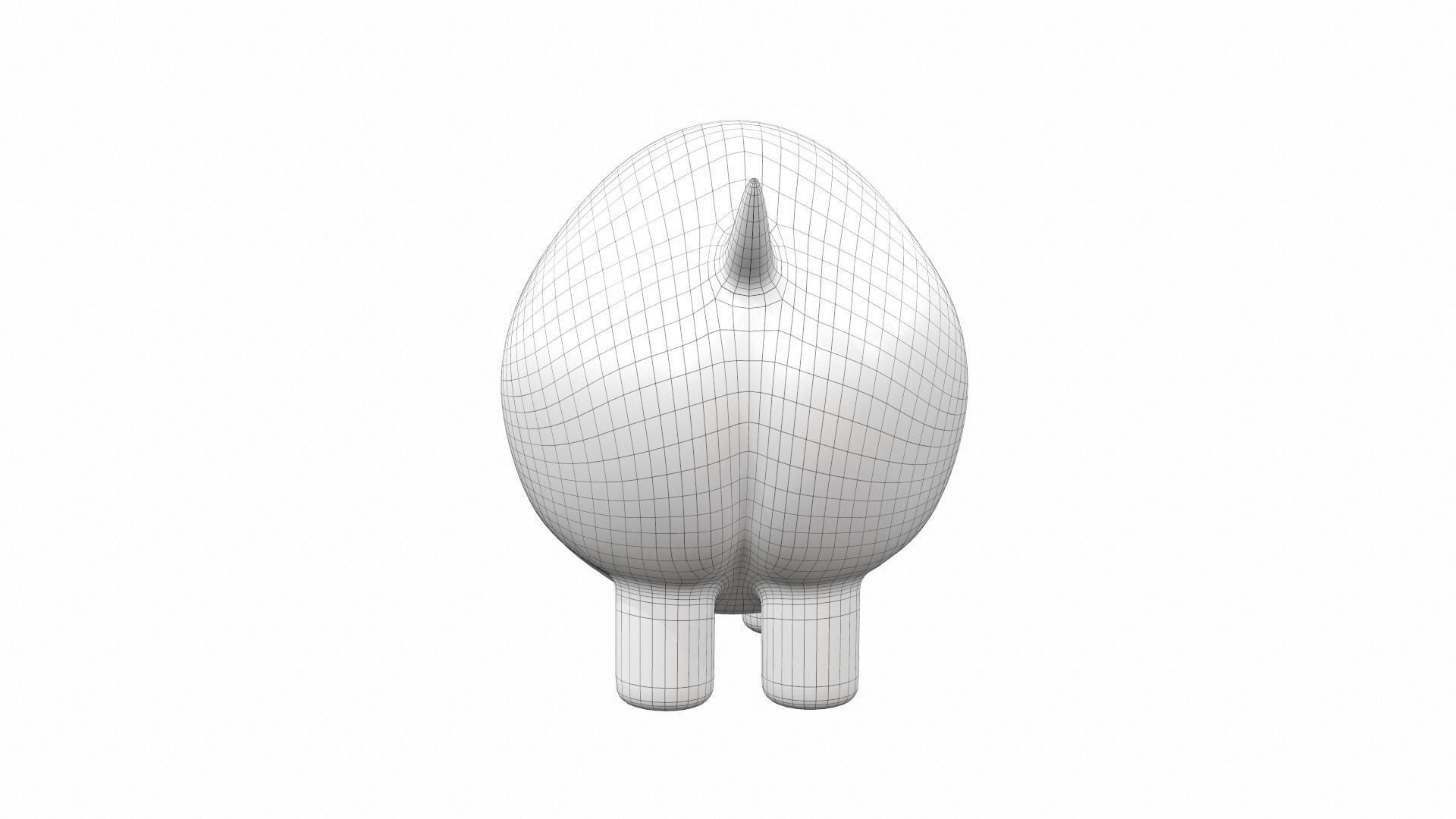 Plush toy rhino 3D model_8