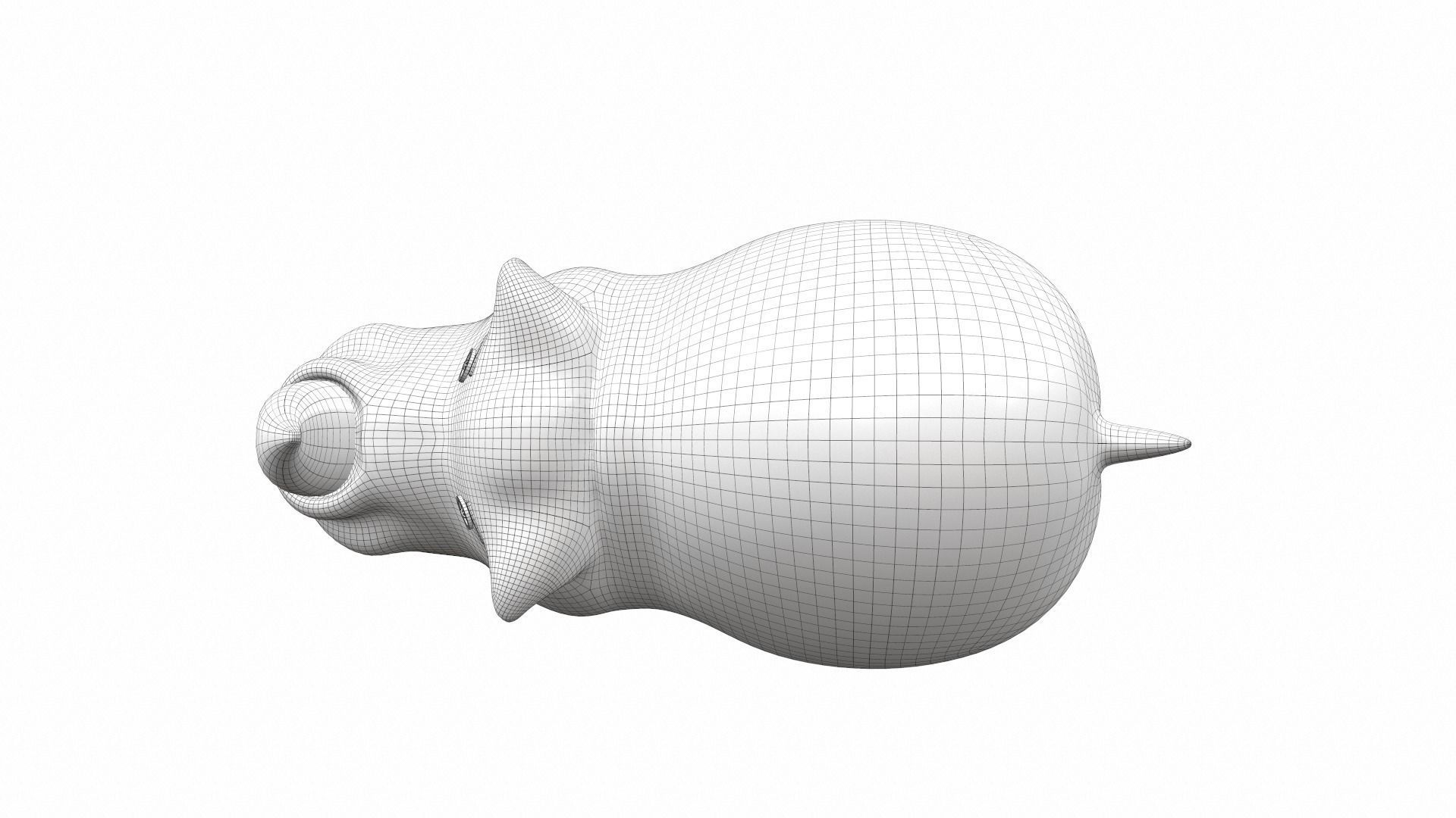 Plush toy rhino 3D model_10