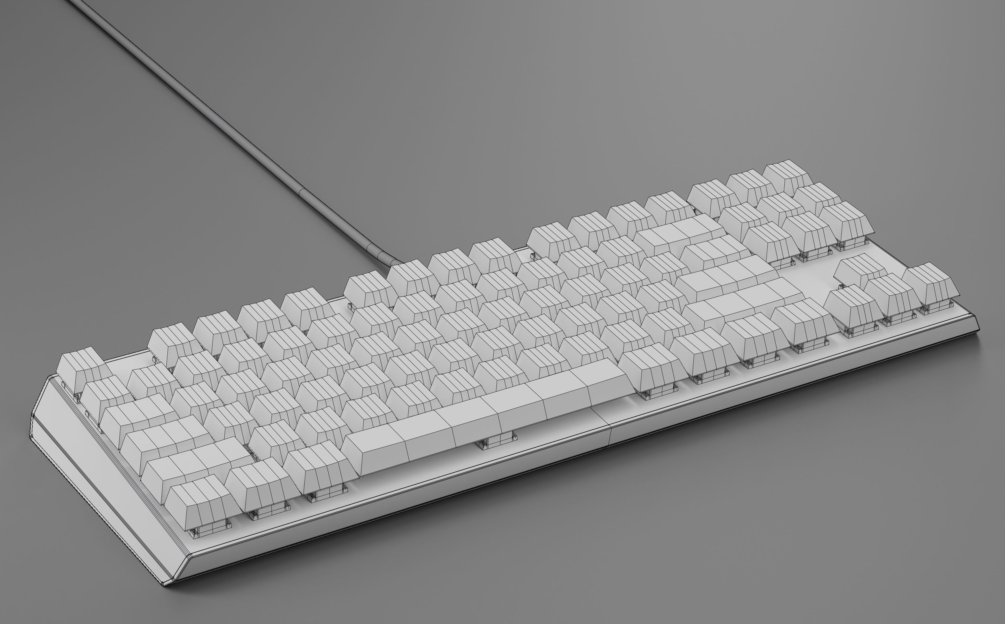 Mechanical Keyboard Coolermaster Metal Base Red Switches Low-poly 3D model_17