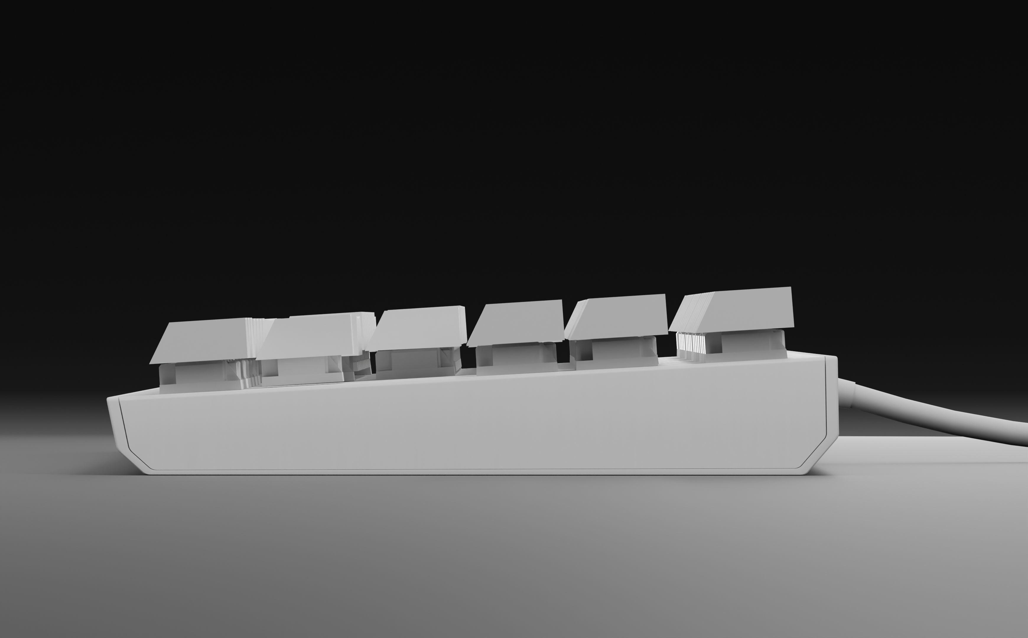 Mechanical Keyboard Coolermaster Metal Base Red Switches Low-poly 3D model_11