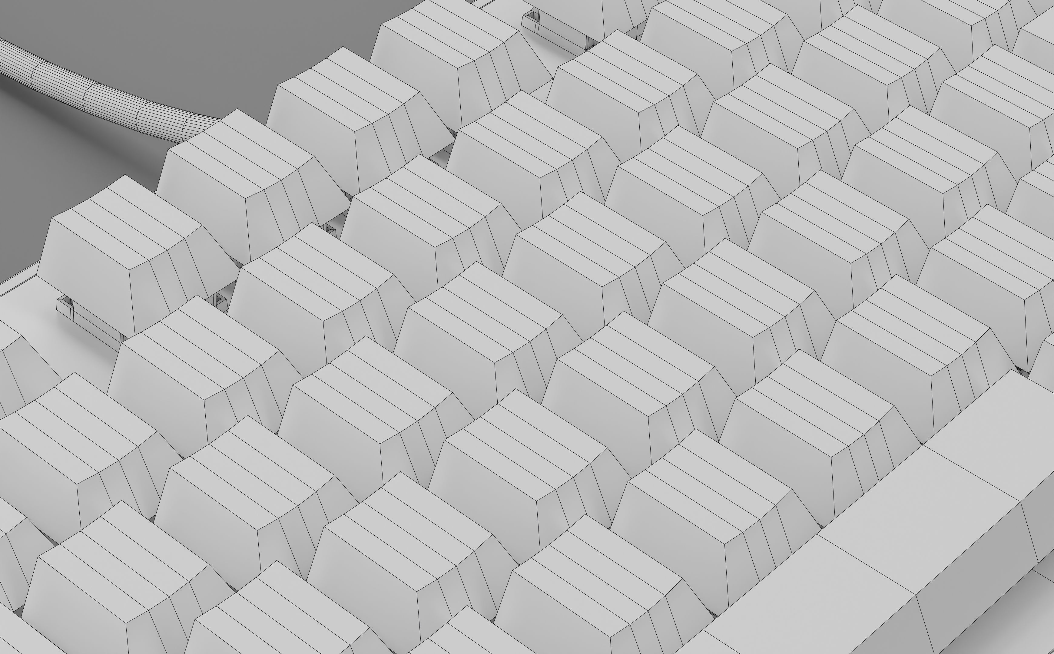 Mechanical Keyboard Coolermaster Metal Base Red Switches Low-poly 3D model_20