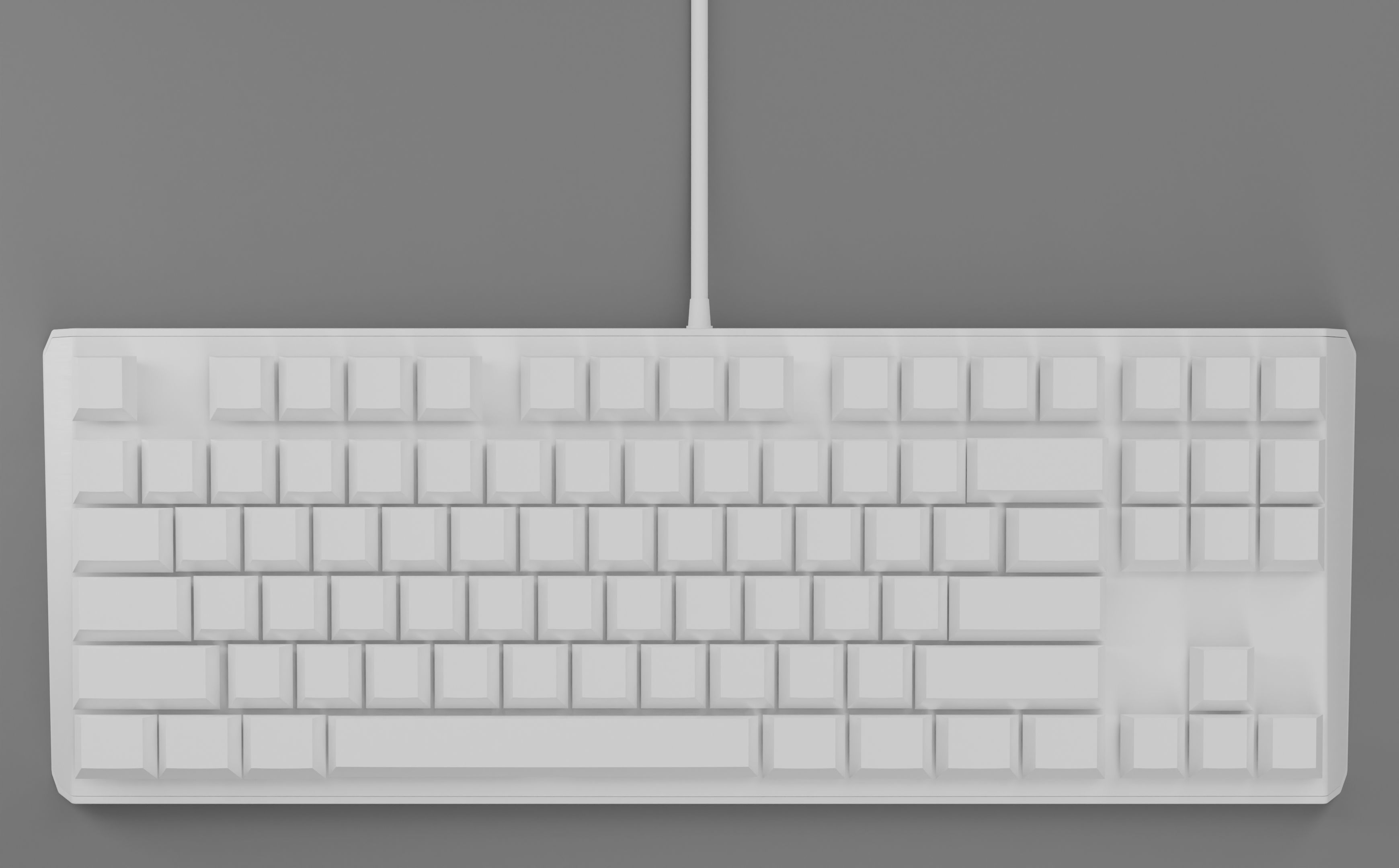 Mechanical Keyboard Coolermaster Metal Base Red Switches Low-poly 3D model_10