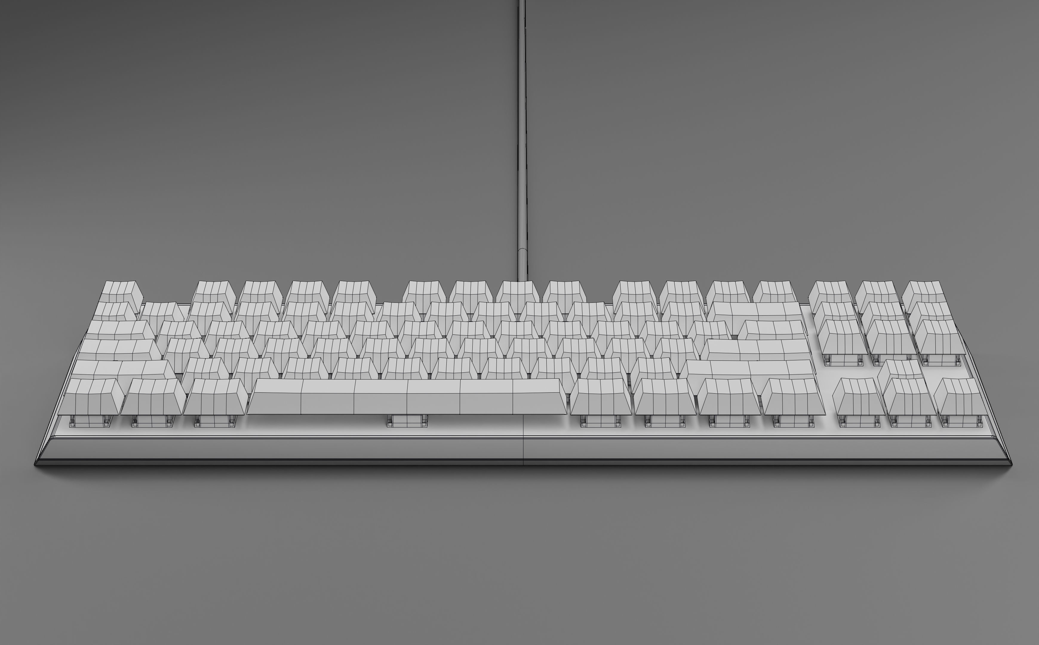 Mechanical Keyboard Coolermaster Metal Base Red Switches Low-poly 3D model_21