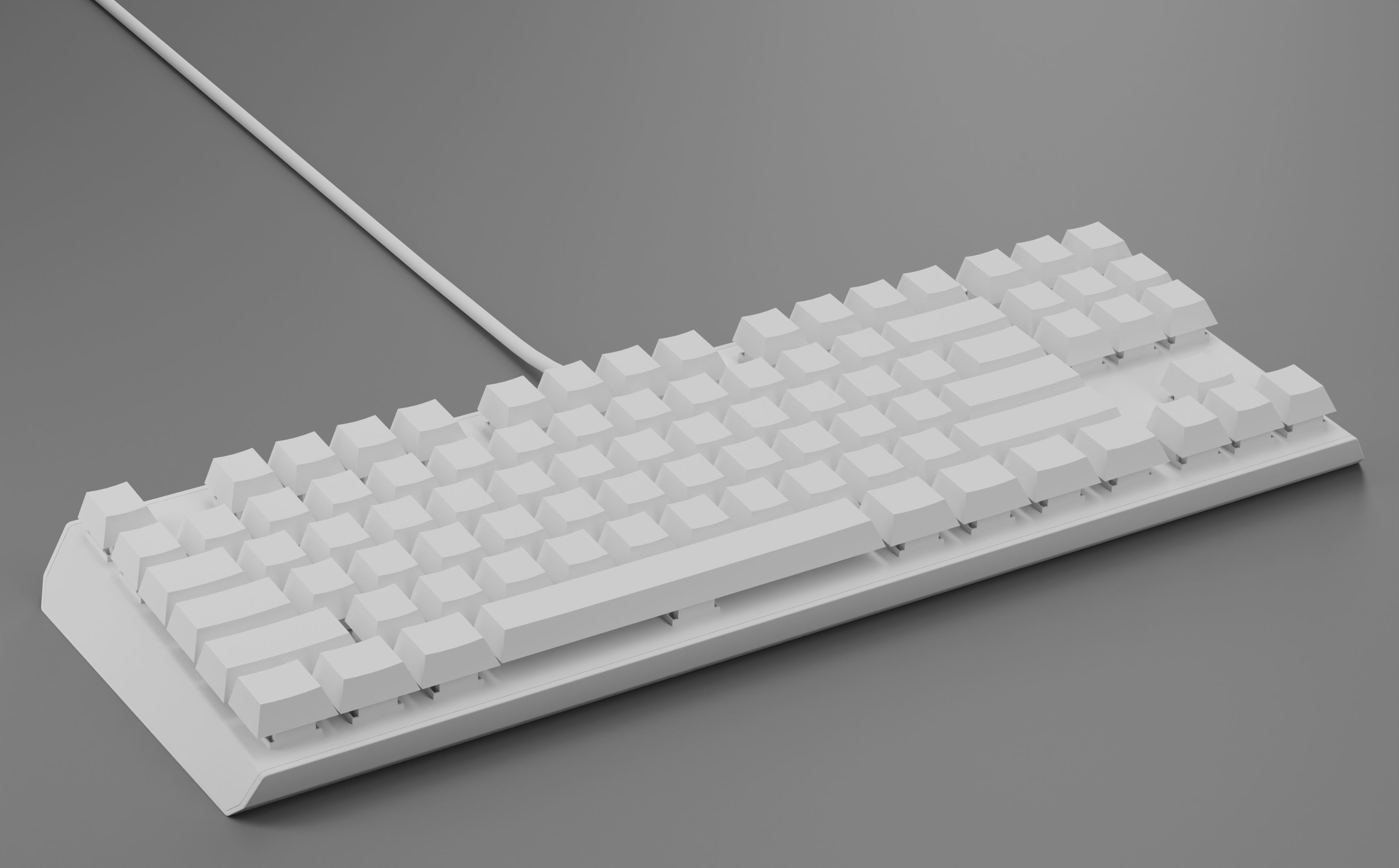 Mechanical Keyboard Coolermaster Metal Base Red Switches Low-poly 3D model_9