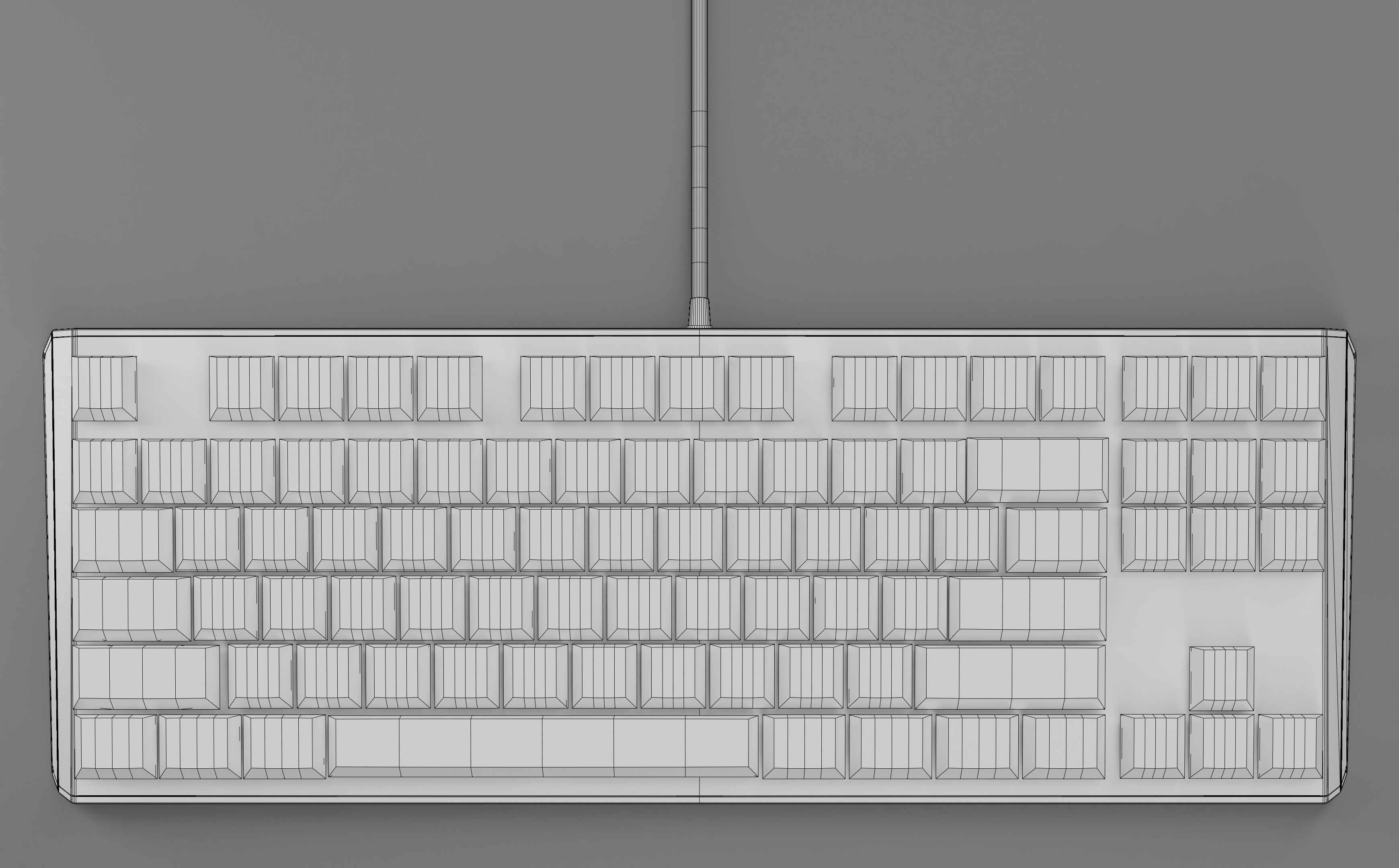 Mechanical Keyboard Coolermaster Metal Base Red Switches Low-poly 3D model_18