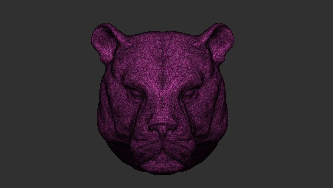 panther head 3D print model_11