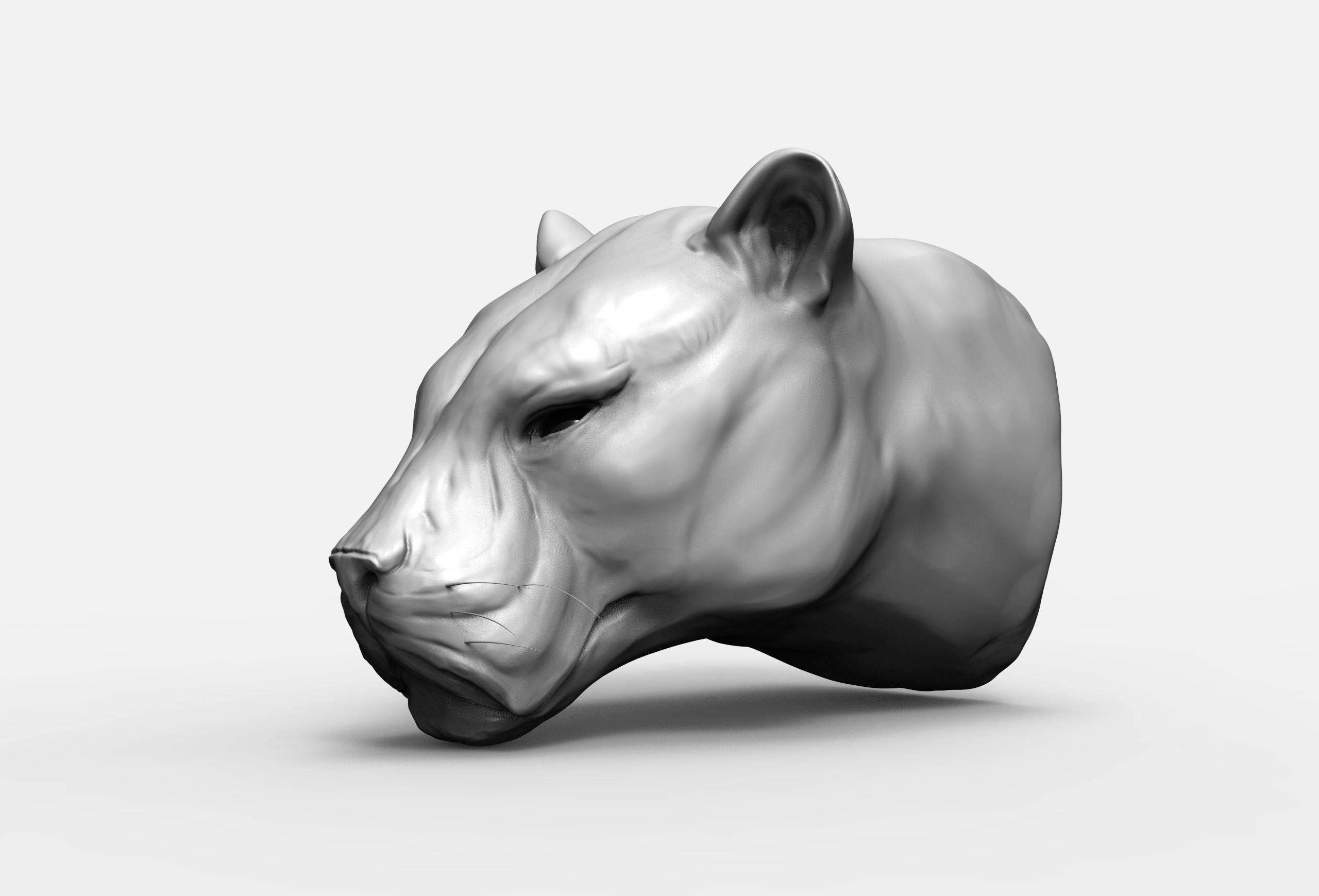 panther head 3D print model_10