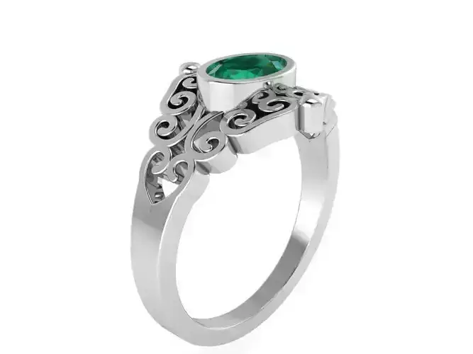 Nice textured green stone ring 2483 3D print model
