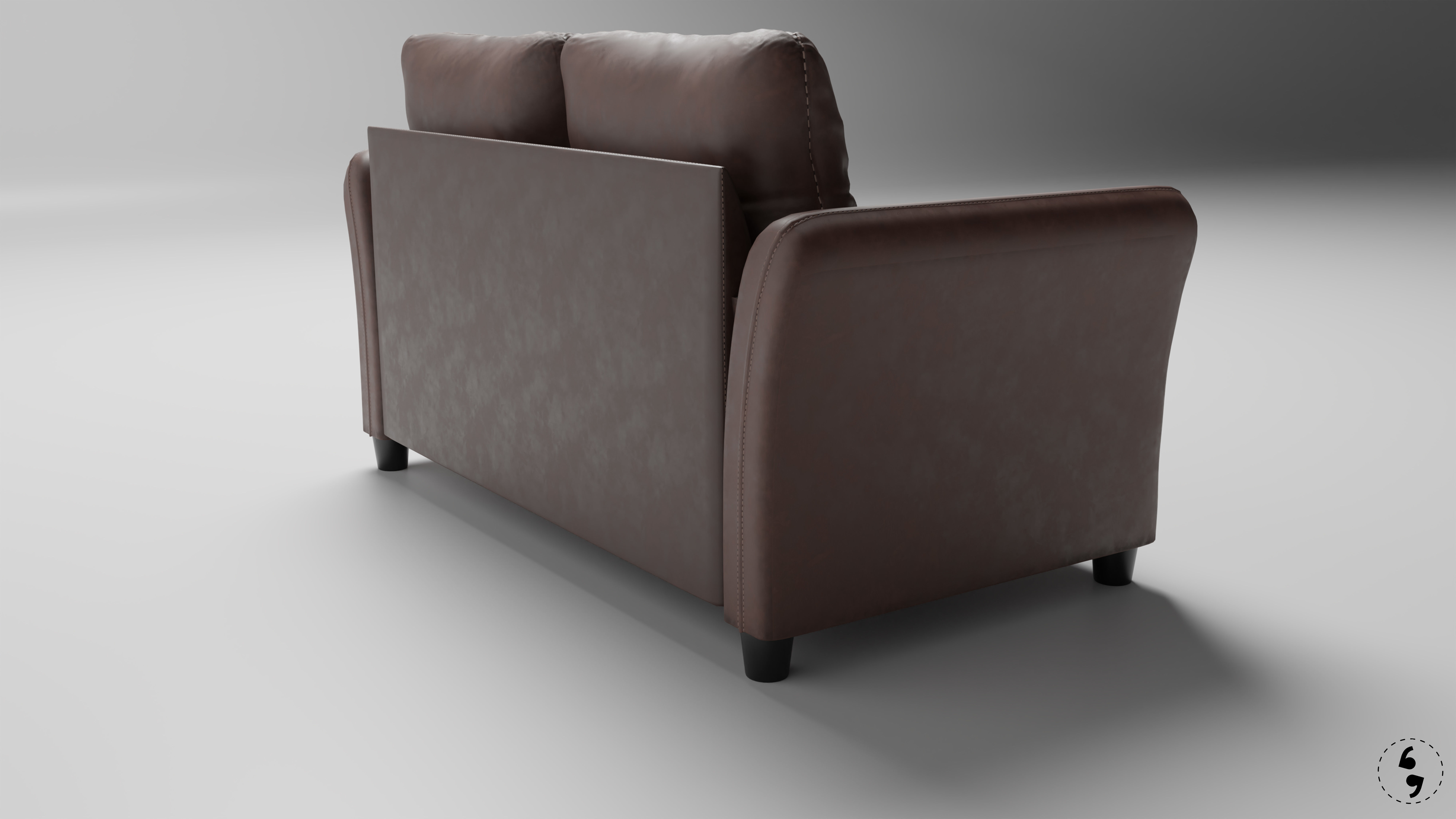 Leather Sofa 3D model_2