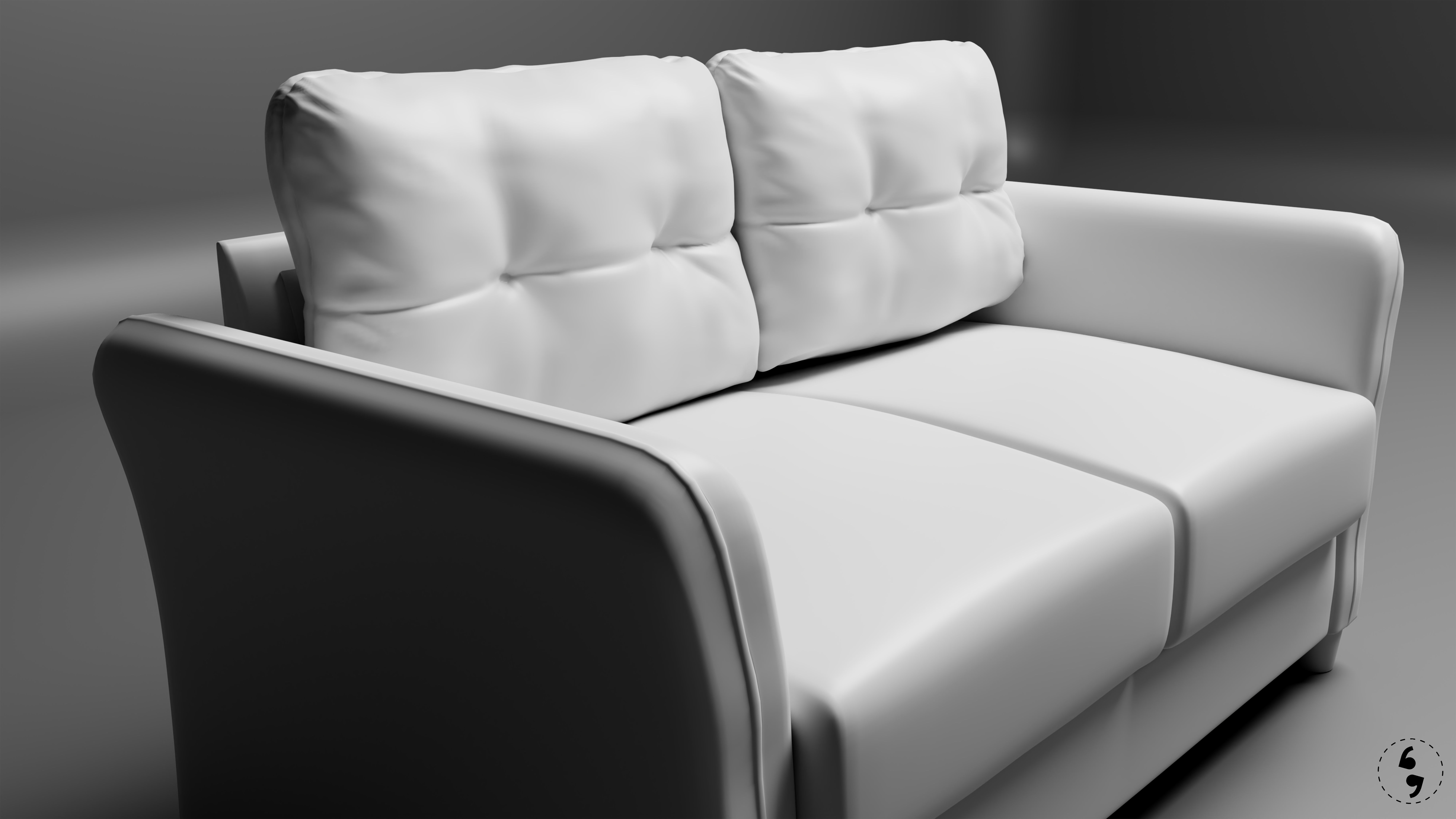 Leather Sofa 3D model_7