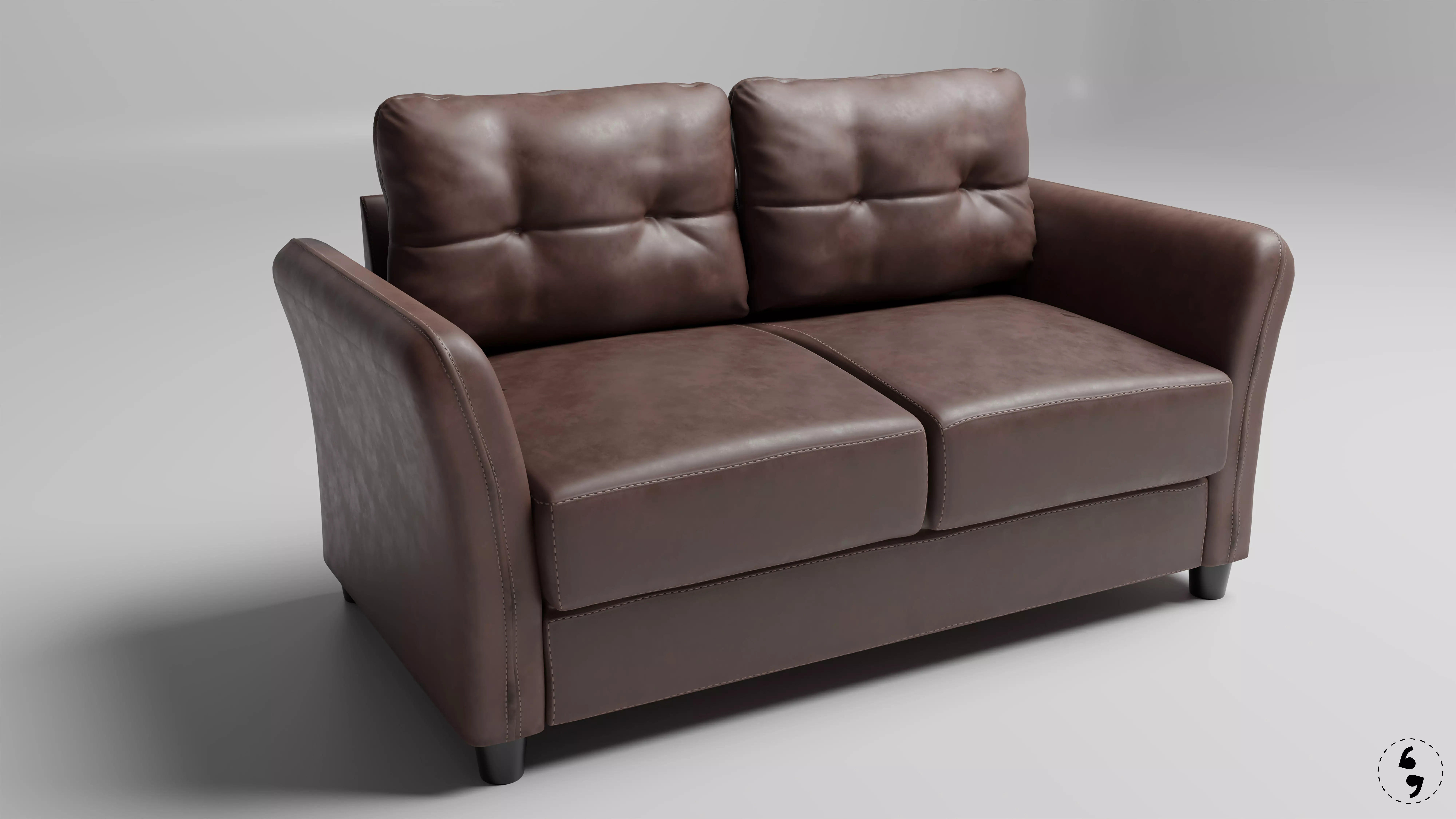 Leather Sofa 3D model_0