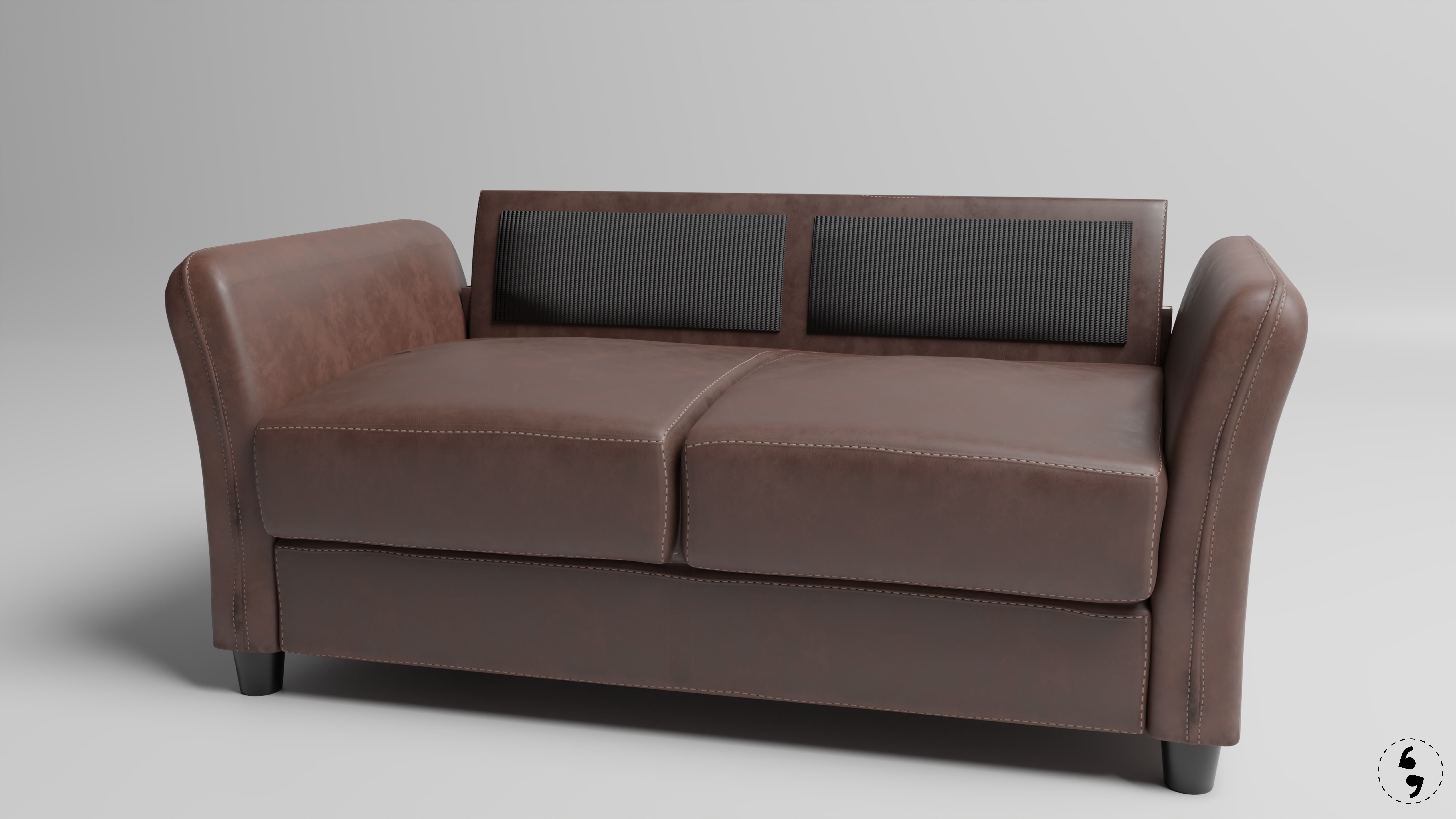Leather Sofa 3D model_4