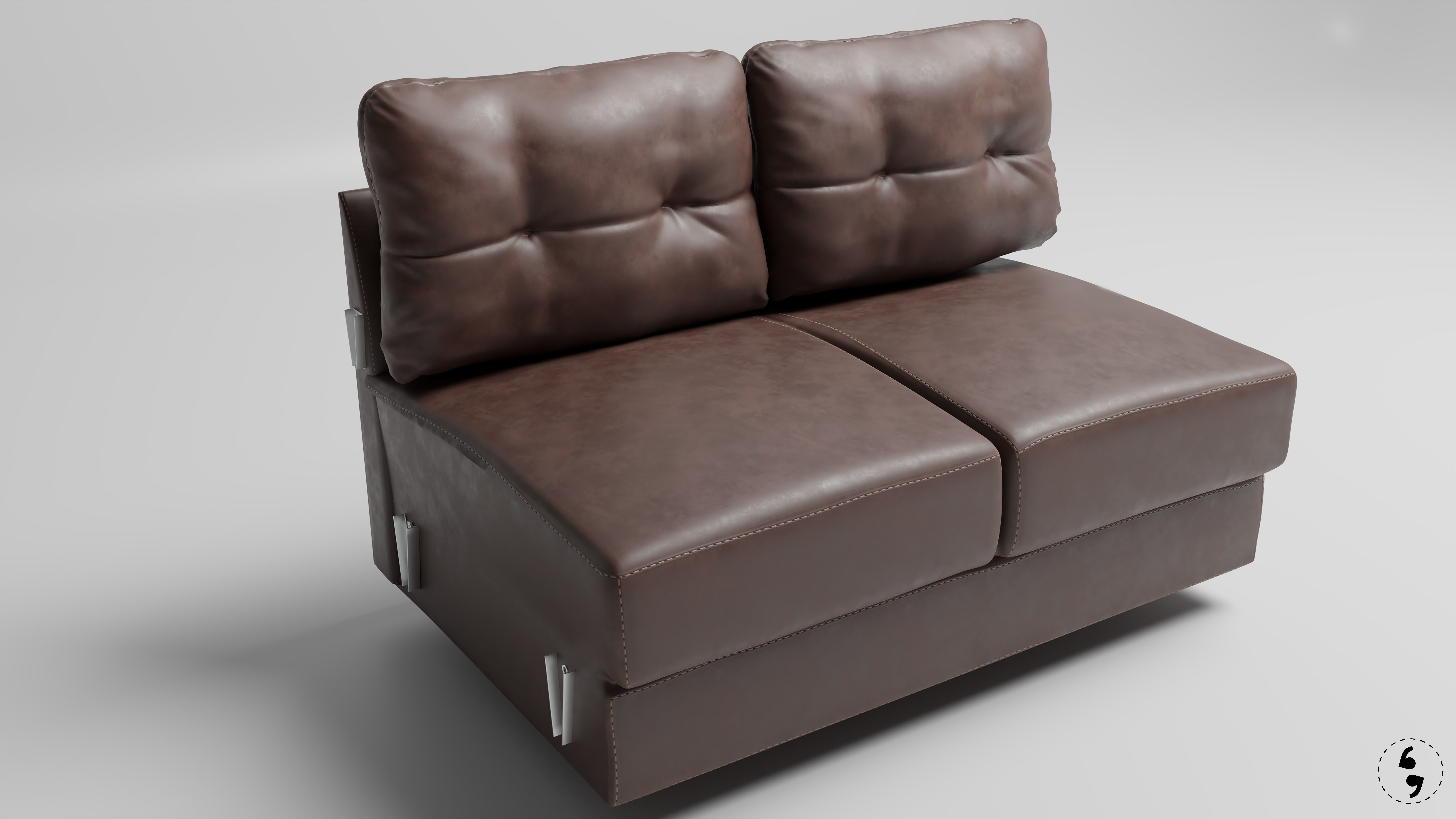 Leather Sofa 3D model_3