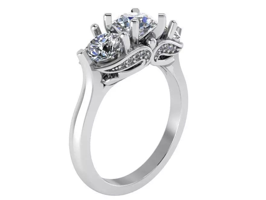 3-Stone diamond ring 2488 3D print model 3D print model_0