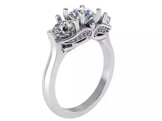 3-Stone diamond ring 2488 3D print model
