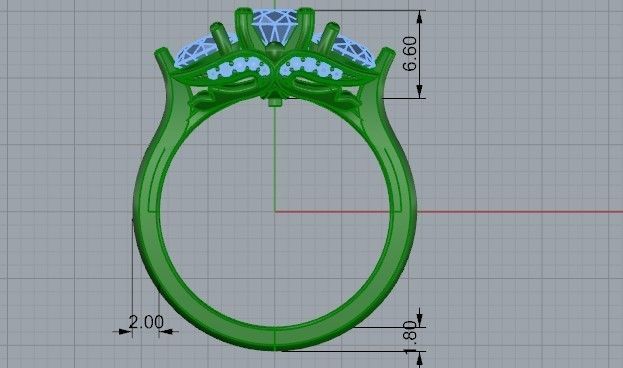 3-Stone diamond ring 2488 3D print model 3D print model_6