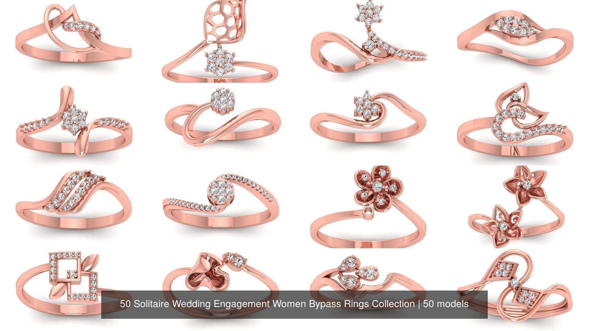 50 Solitaire Wedding Engagement Women Bypass Rings Collection _2