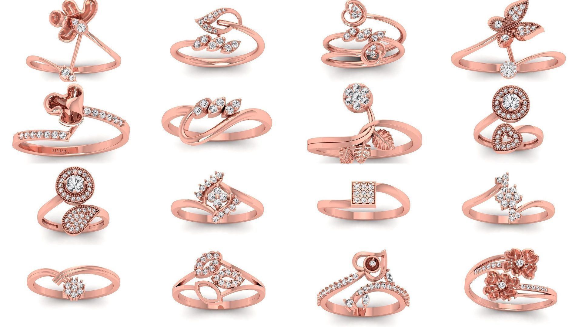 50 Solitaire Wedding Engagement Women Bypass Rings Collection _3