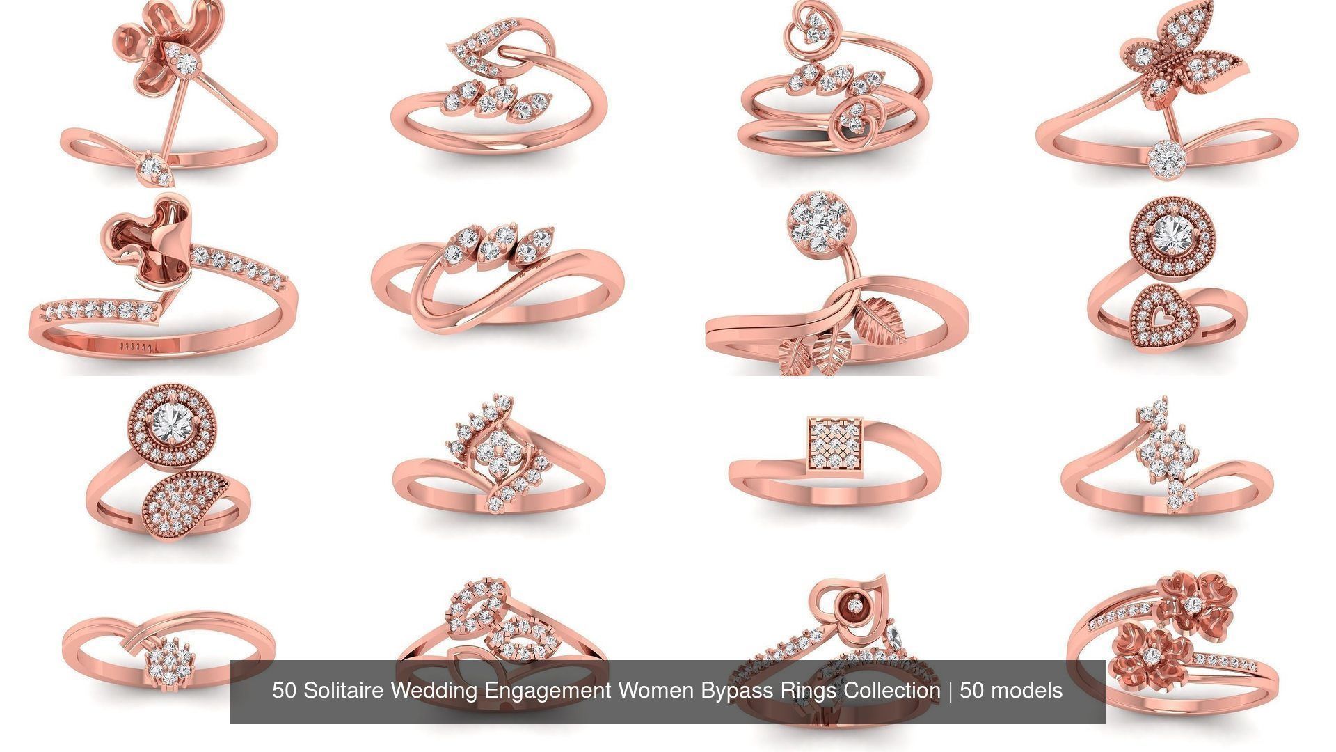 50 Solitaire Wedding Engagement Women Bypass Rings Collection _4