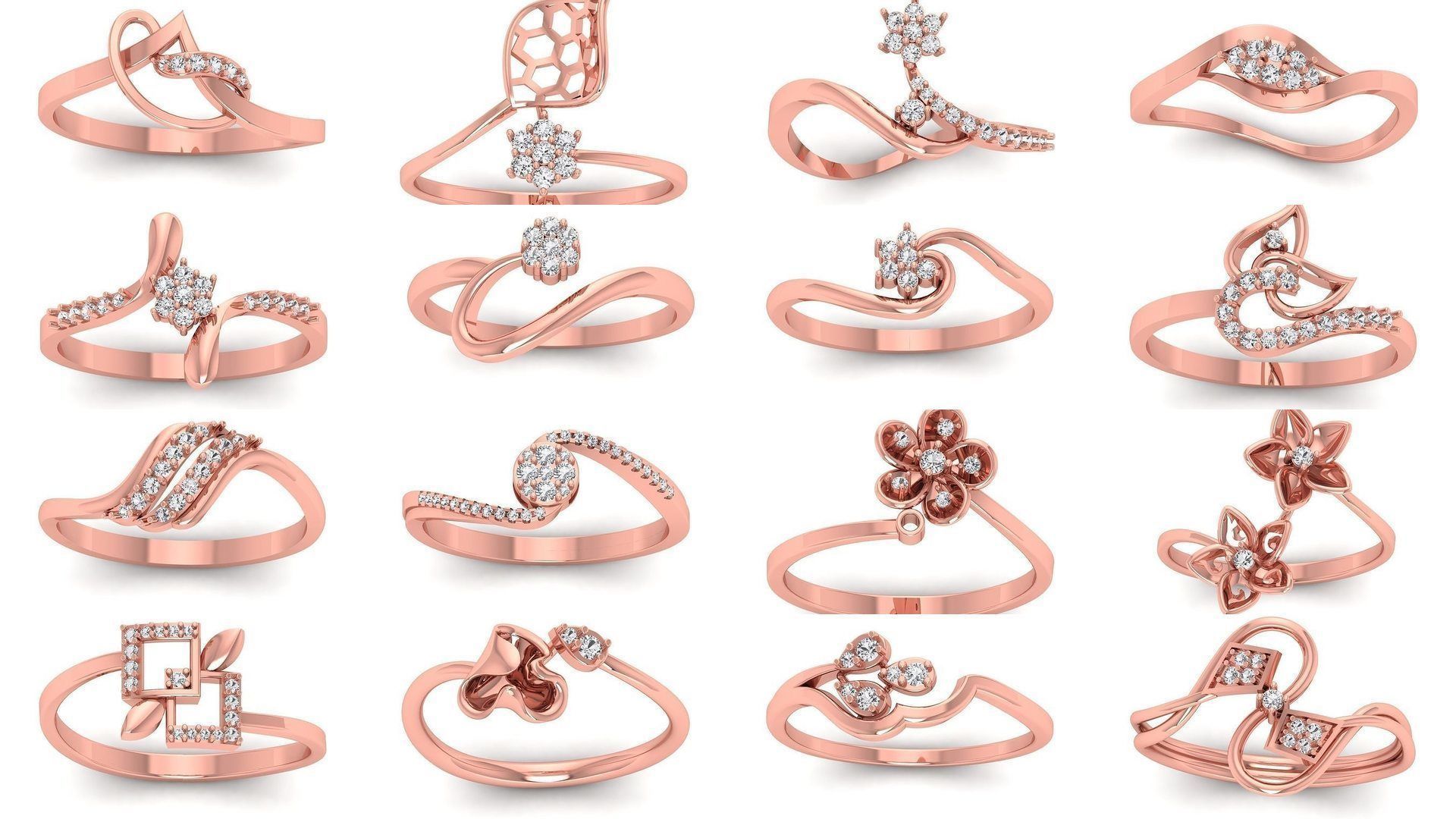 50 Solitaire Wedding Engagement Women Bypass Rings Collection _1