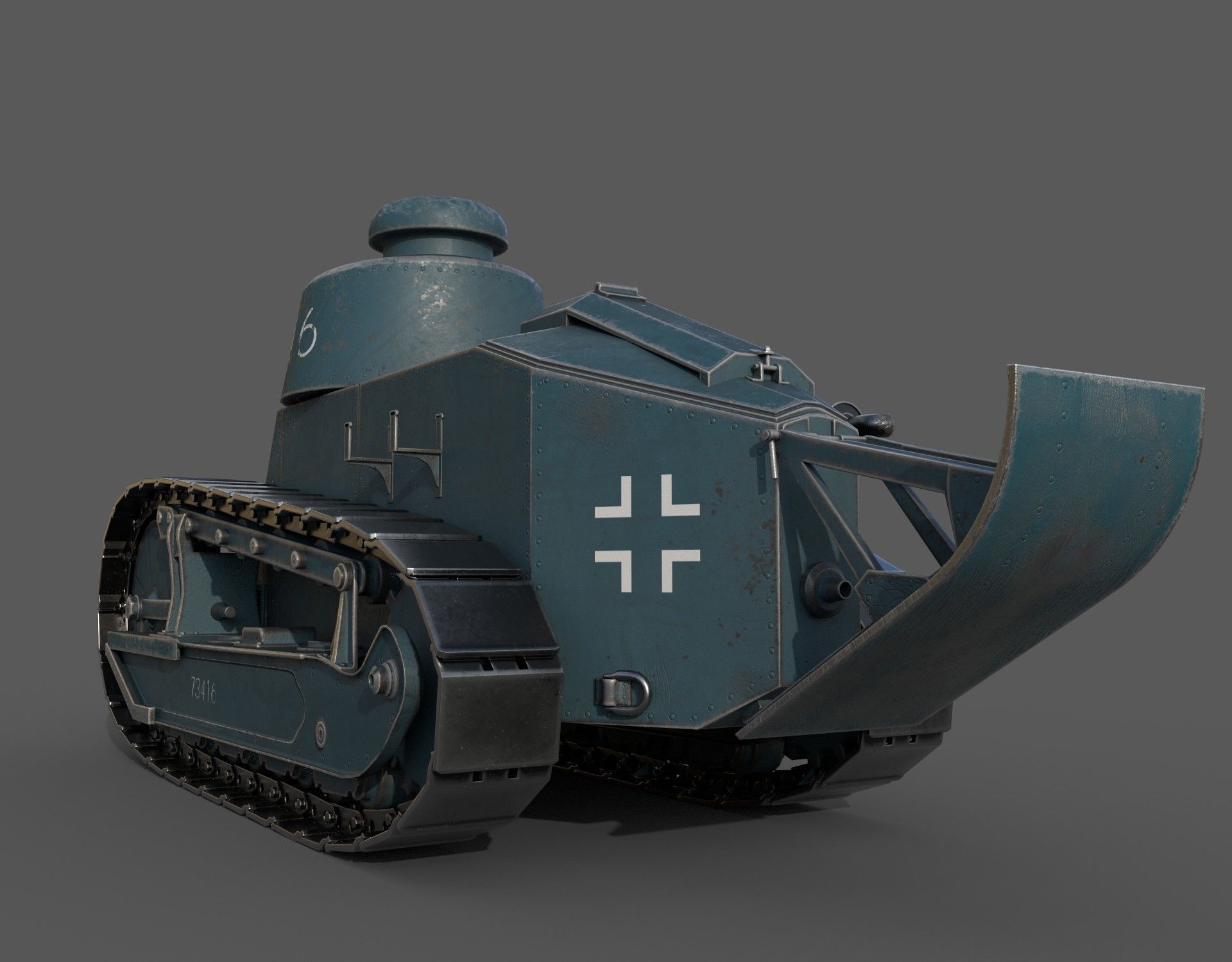 Renault FT 1917 game-ready model Low-poly 3D model_2