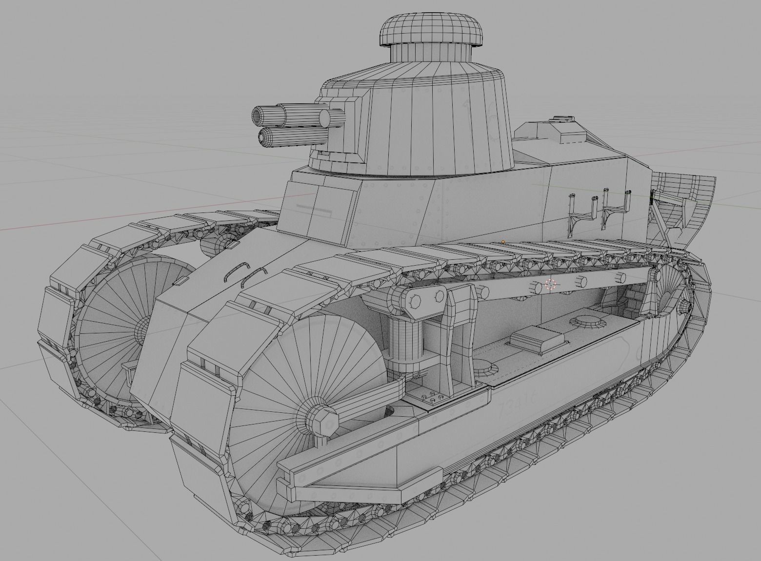 Renault FT 1917 game-ready model Low-poly 3D model_6