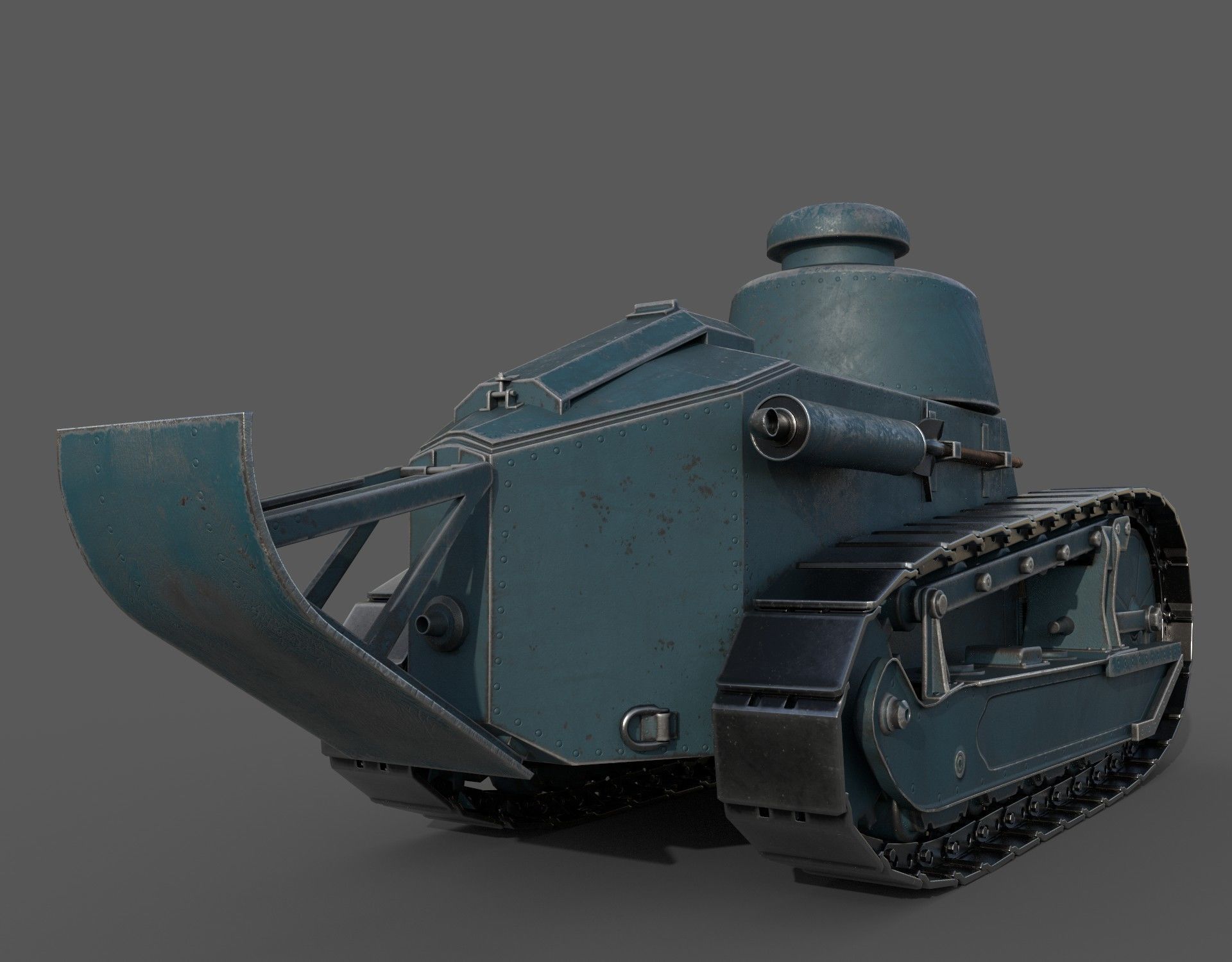 Renault FT 1917 game-ready model Low-poly 3D model_4