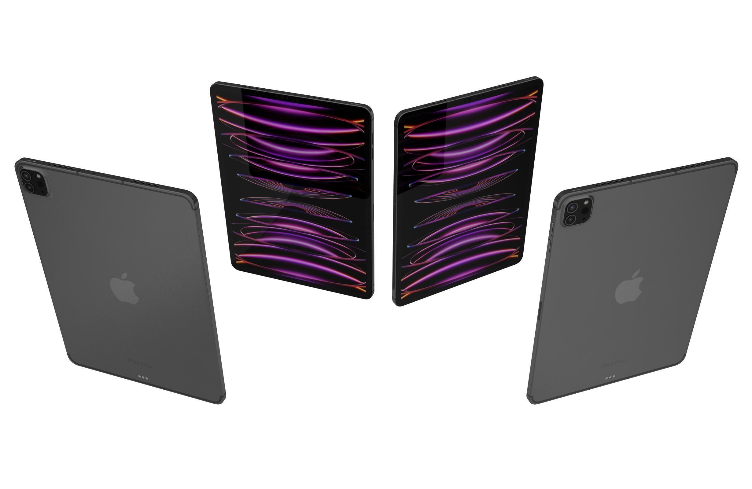 Apple iPad Pro 2022 4th Gen Black 3D model_4