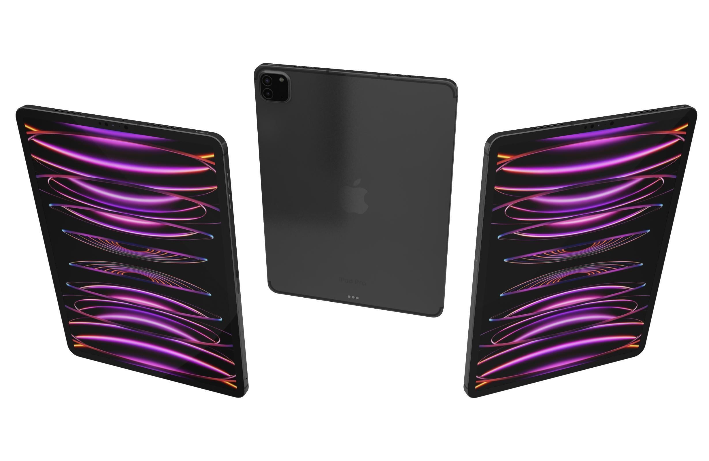 Apple iPad Pro 2022 4th Gen Black 3D model_1