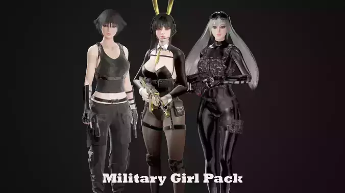 Military Girl Pack 3D Model Collection Military Girl Pack 3D Model Collection