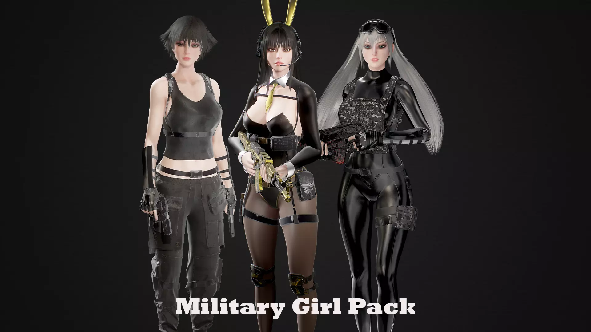 Military Girl Pack 3D Model Collection_0