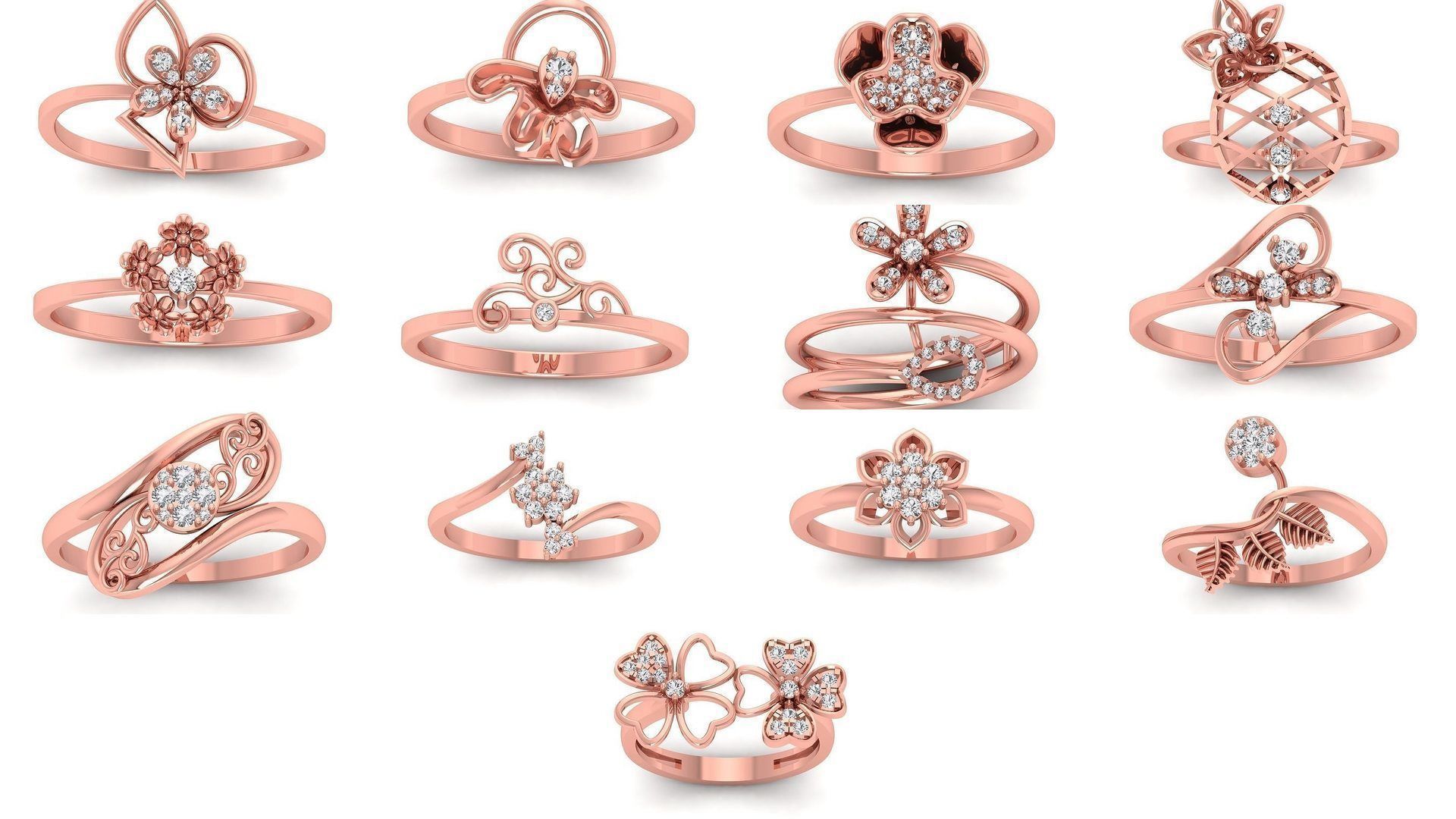 60 Solitaire Wedding Engagement Women Flower Rings Collection _5