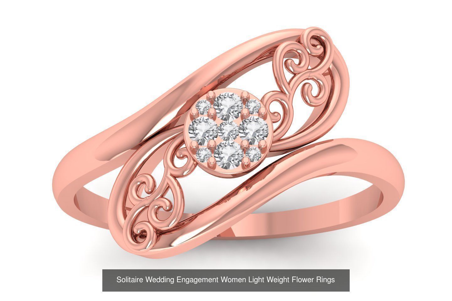 60 Solitaire Wedding Engagement Women Flower Rings Collection _50