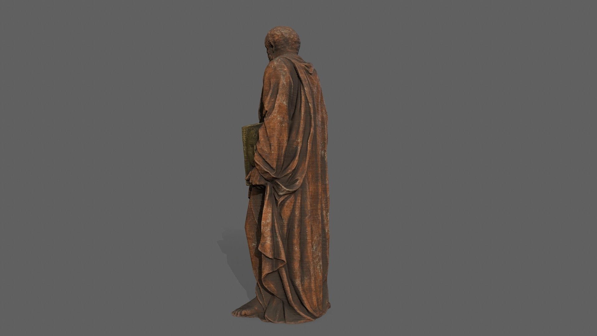 Old Man Statue Low-poly 3D model_5