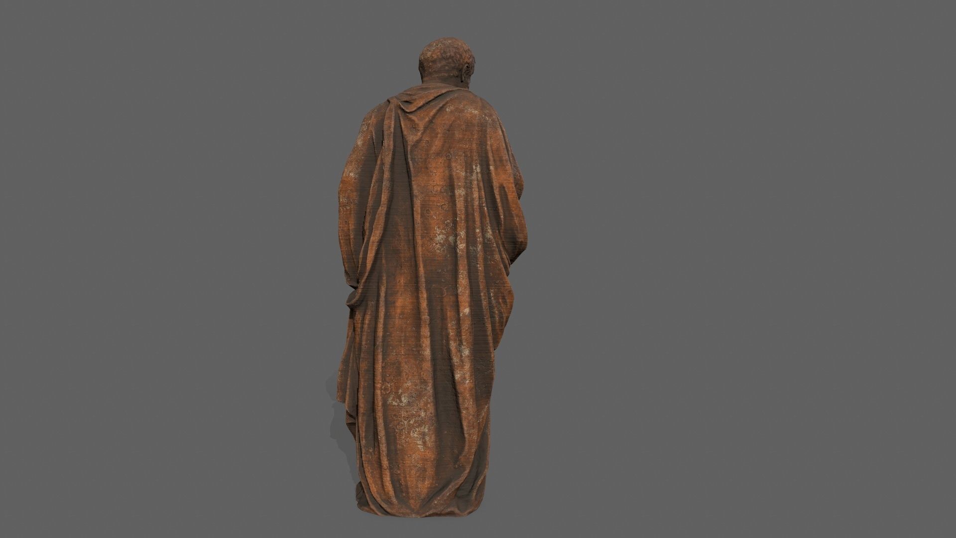 Old Man Statue Low-poly 3D model_4