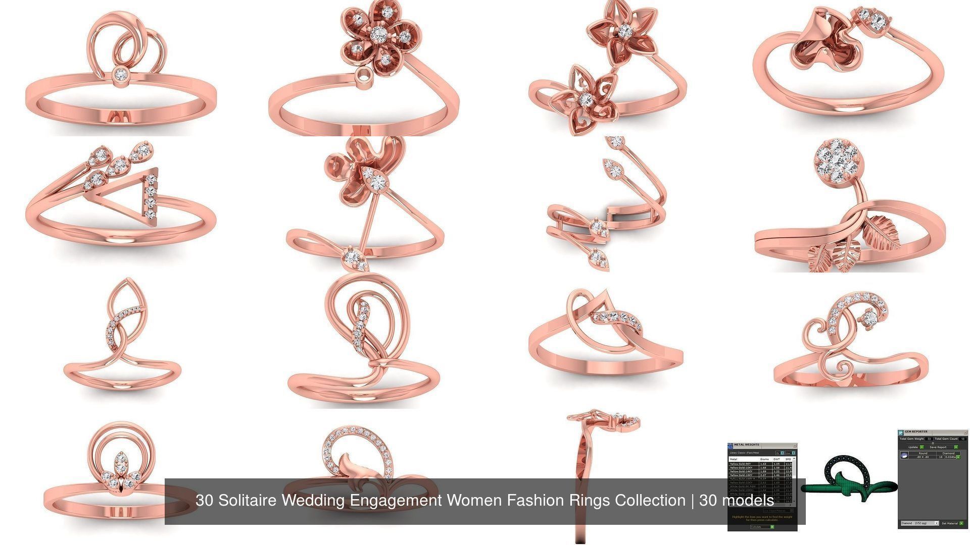 30 Solitaire Wedding Engagement Women Fashion Rings Collection _2