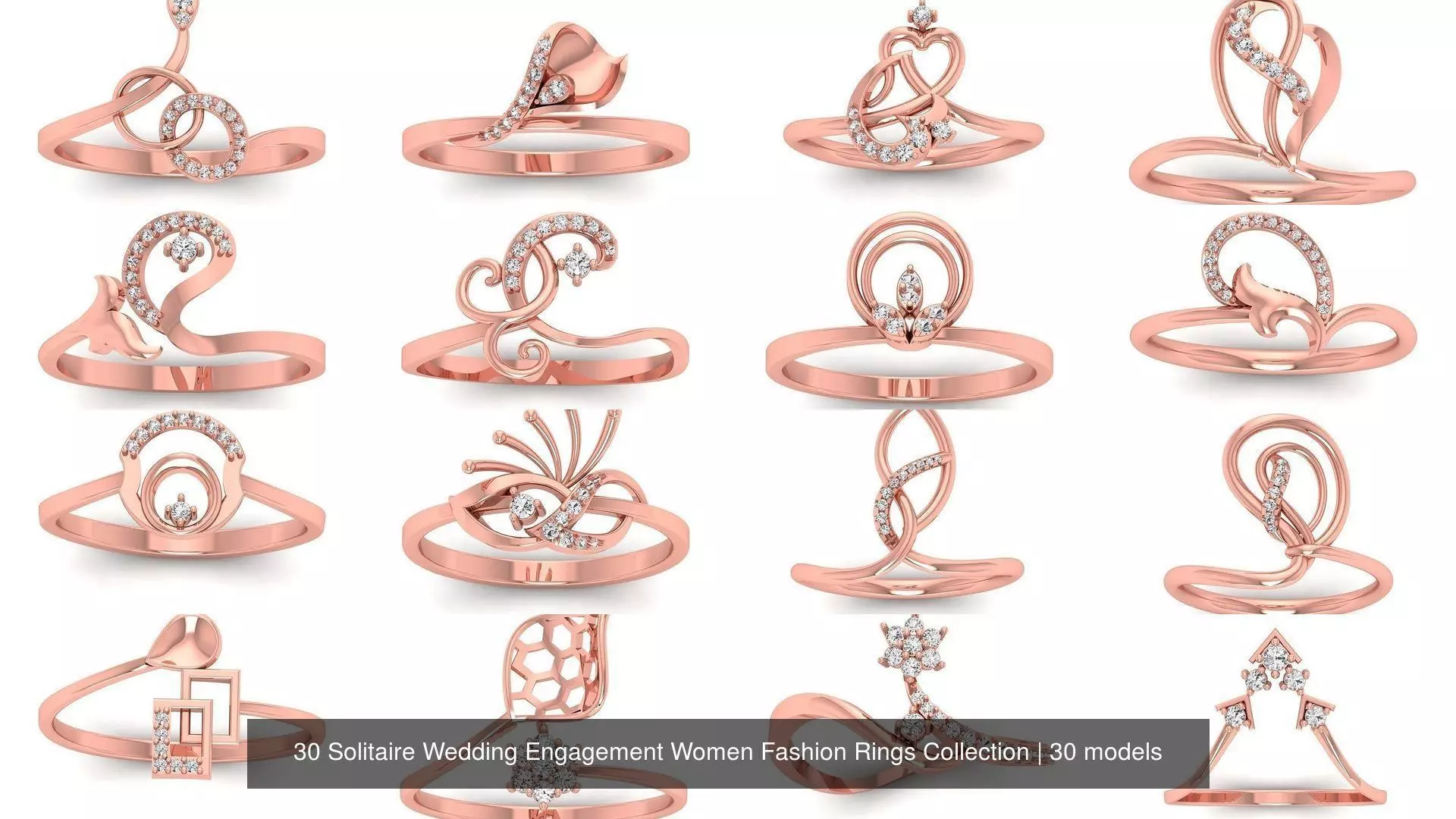 30 Solitaire Wedding Engagement Women Fashion Rings Collection _0
