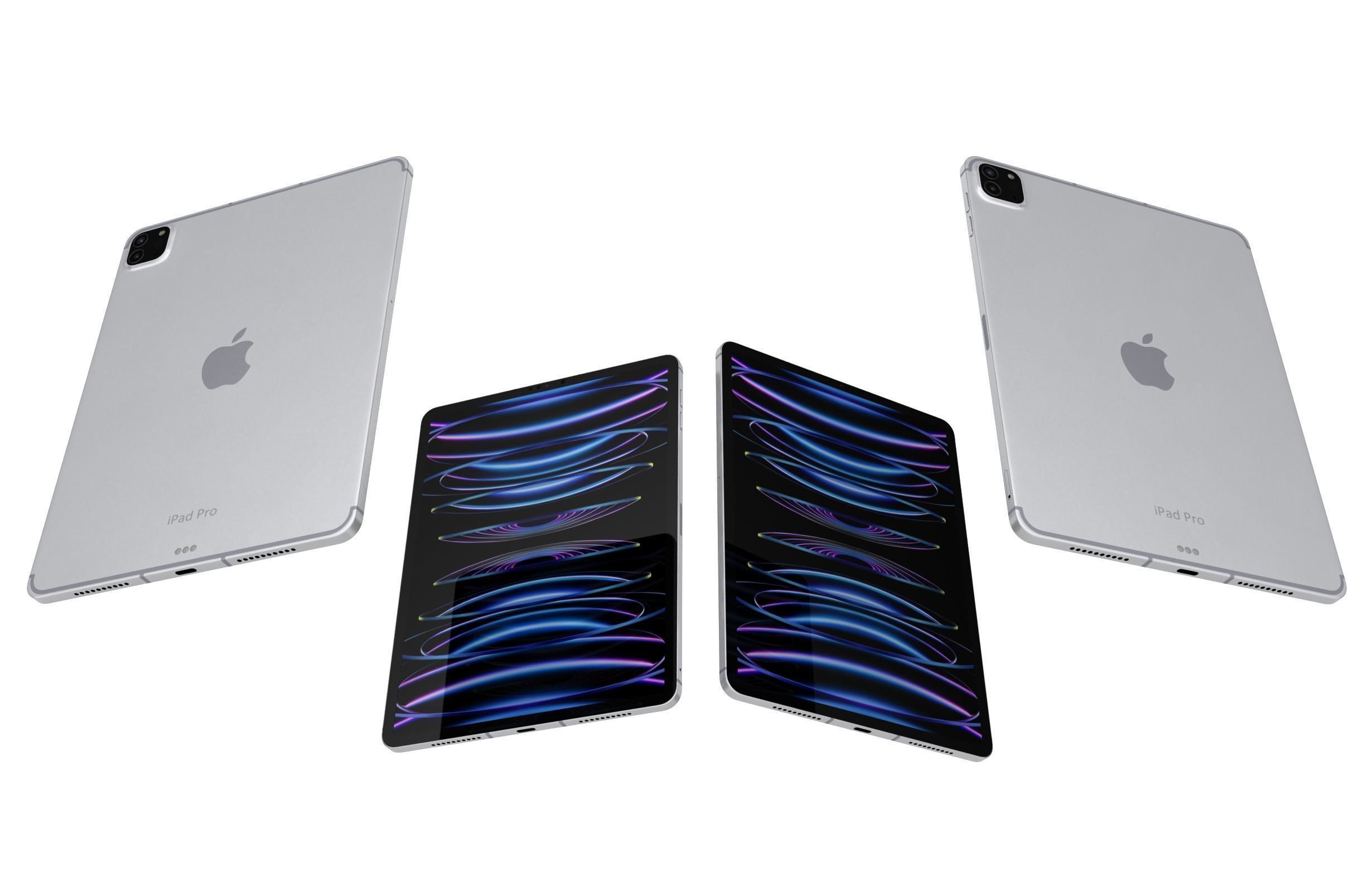 Apple iPad Pro 2022 4th Gen Silver 3D model_5