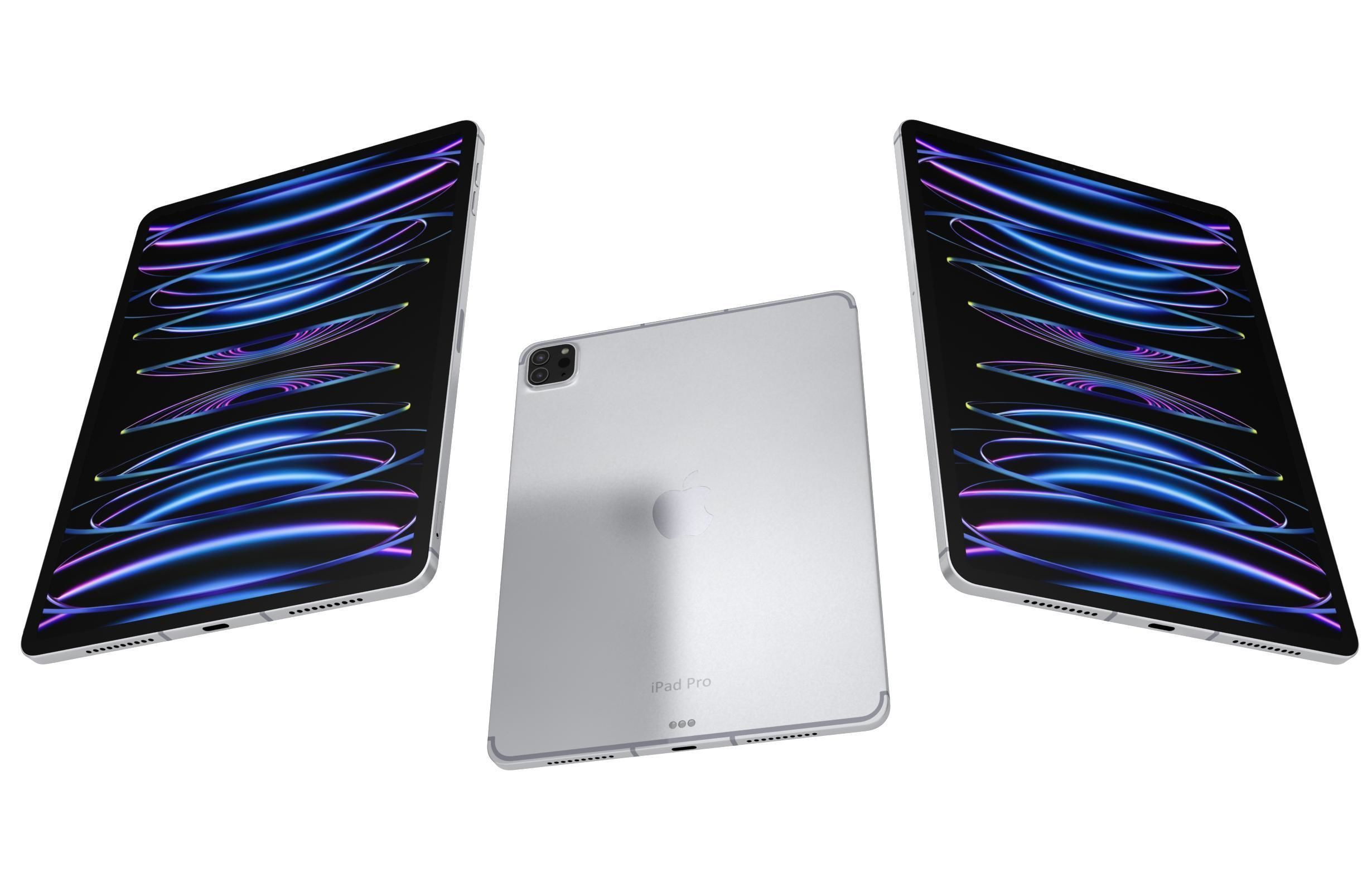 Apple iPad Pro 2022 4th Gen Silver 3D model_2