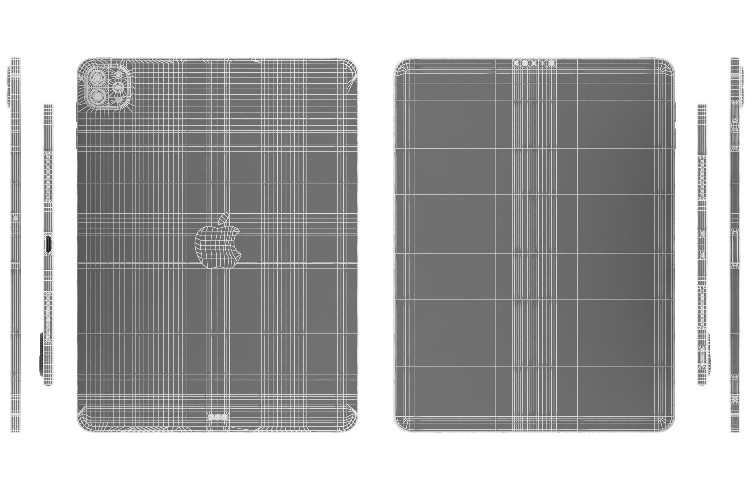 Apple iPad Pro 2022 4th Gen Silver 3D model_16