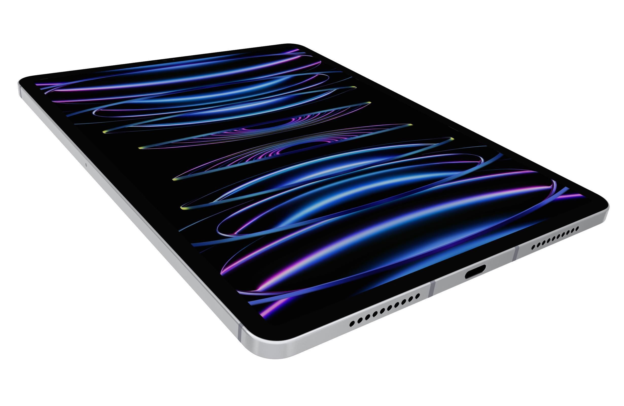 Apple iPad Pro 2022 4th Gen Silver 3D model_12