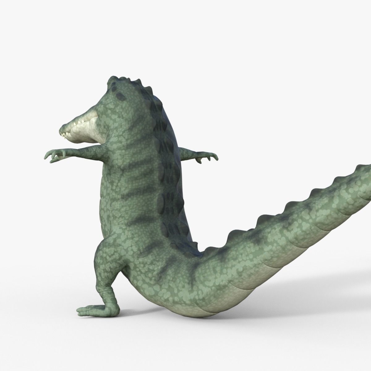 Cartoon Crocodile Rigged 3D model_23