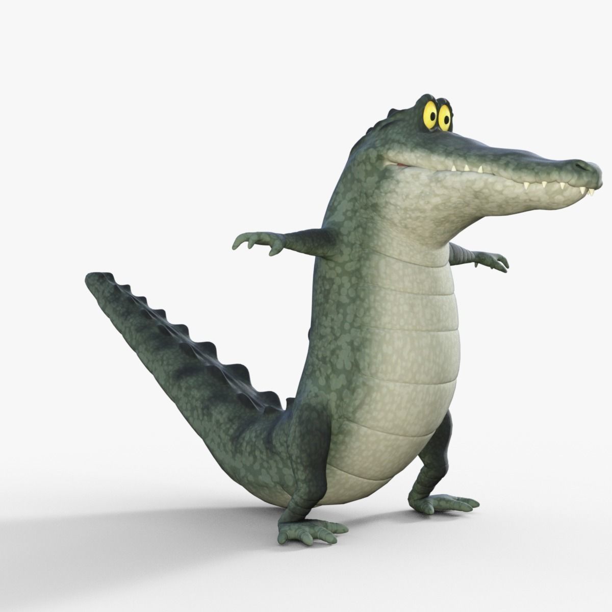 Cartoon Crocodile Rigged 3D model_19