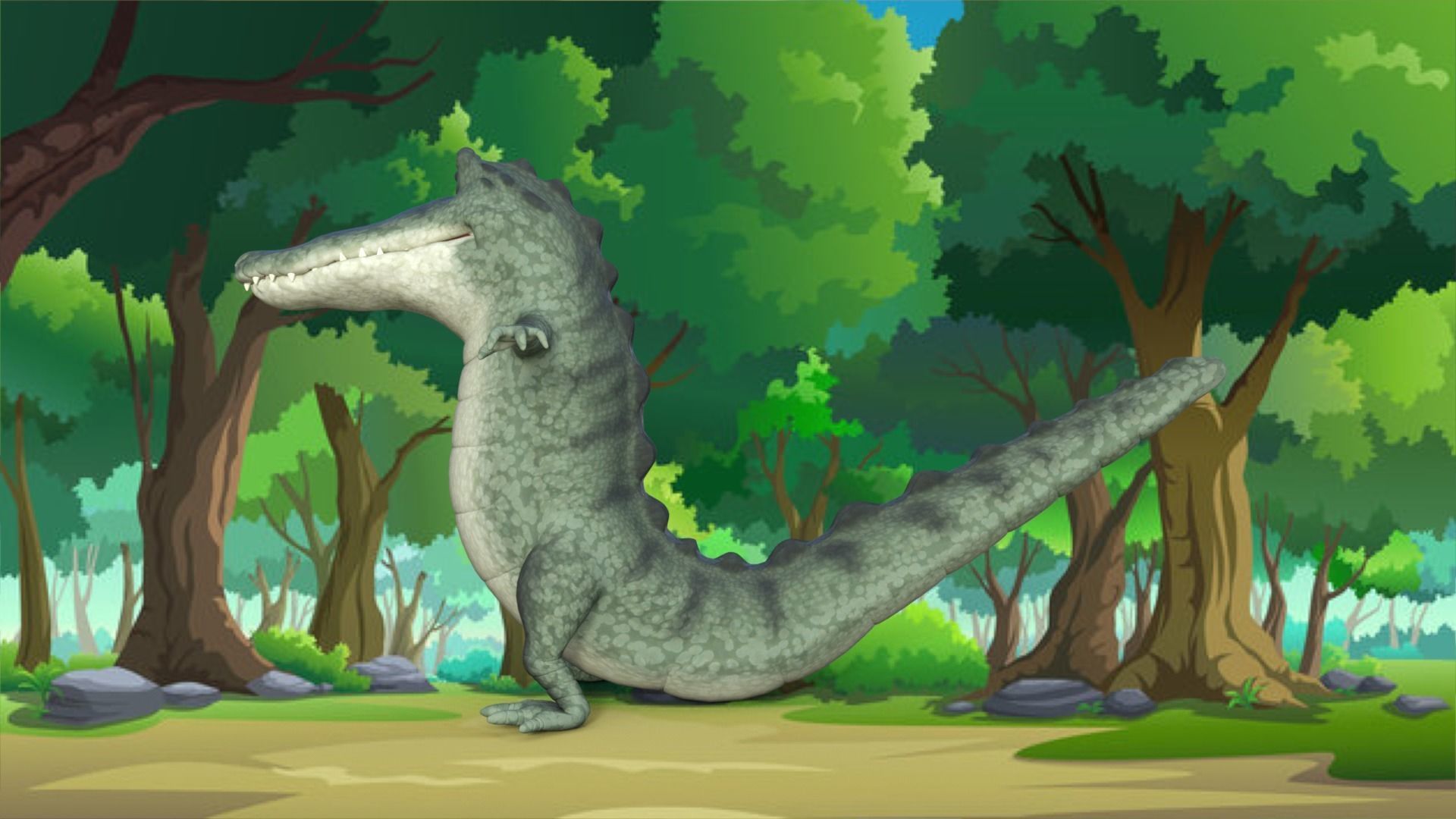 Cartoon Crocodile Rigged 3D model_10