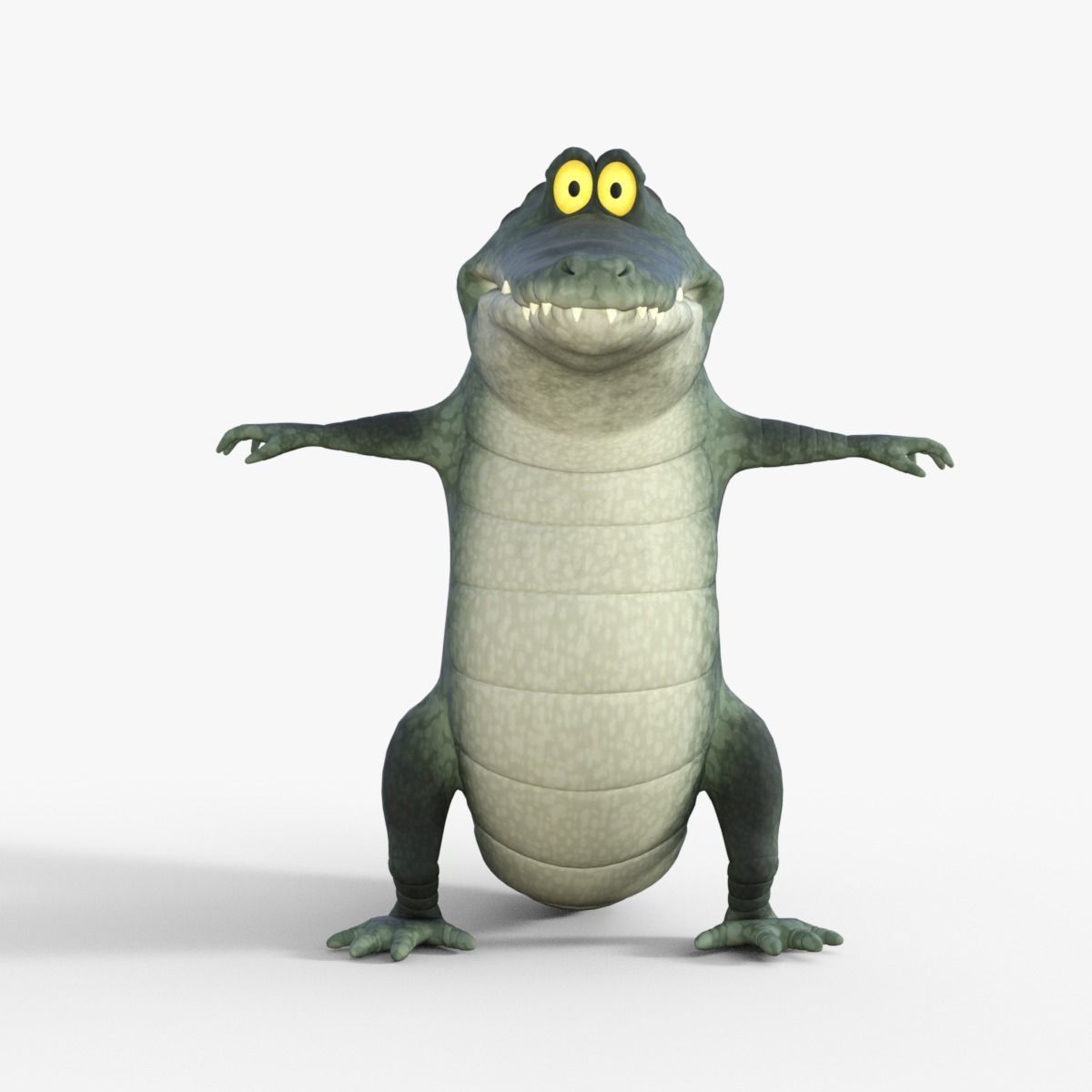 Cartoon Crocodile Rigged 3D model_12