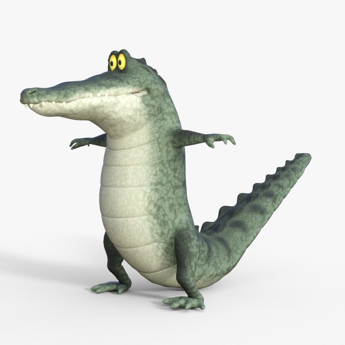 Cartoon Crocodile Rigged 3D model_13