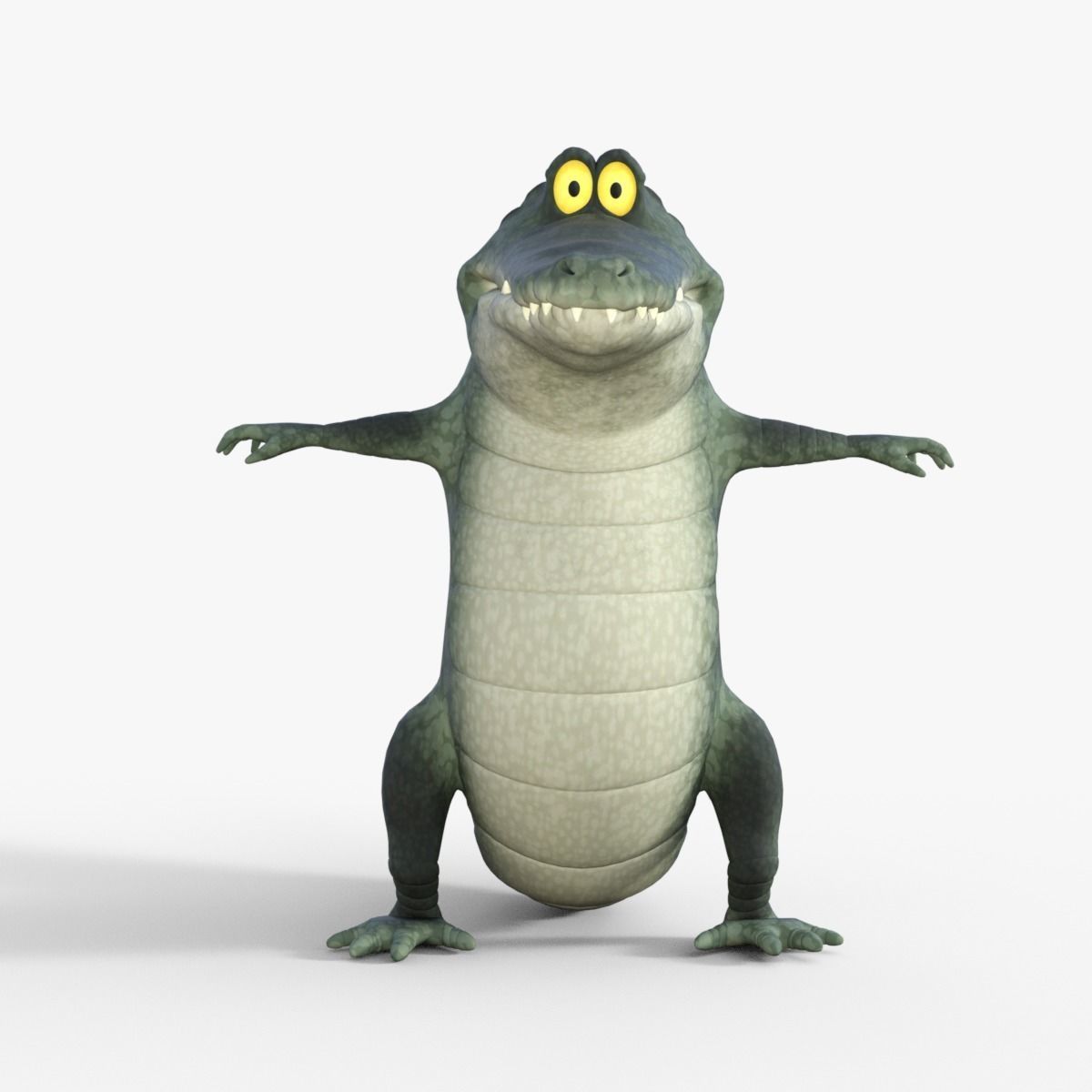 Cartoon Crocodile Rigged 3D model_20
